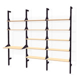 Gus* Modern Branch 3 - Desk Shelving Unit 19 - FURNITURE - office storage Gus Black Uprights Black Brackets Blonde Shelves