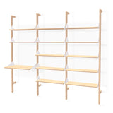 Gus* Modern Branch 3 - Desk Shelving Unit 19 - FURNITURE - office storage Gus Blonde Uprights White Brackets Blonde Shelves