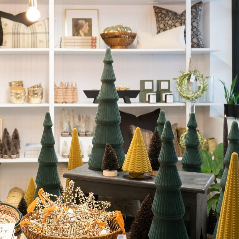 Brown Glitter Bottle Brush Tabletop Tree CHRISTMAS 2023 Creative Co-op (DYA)