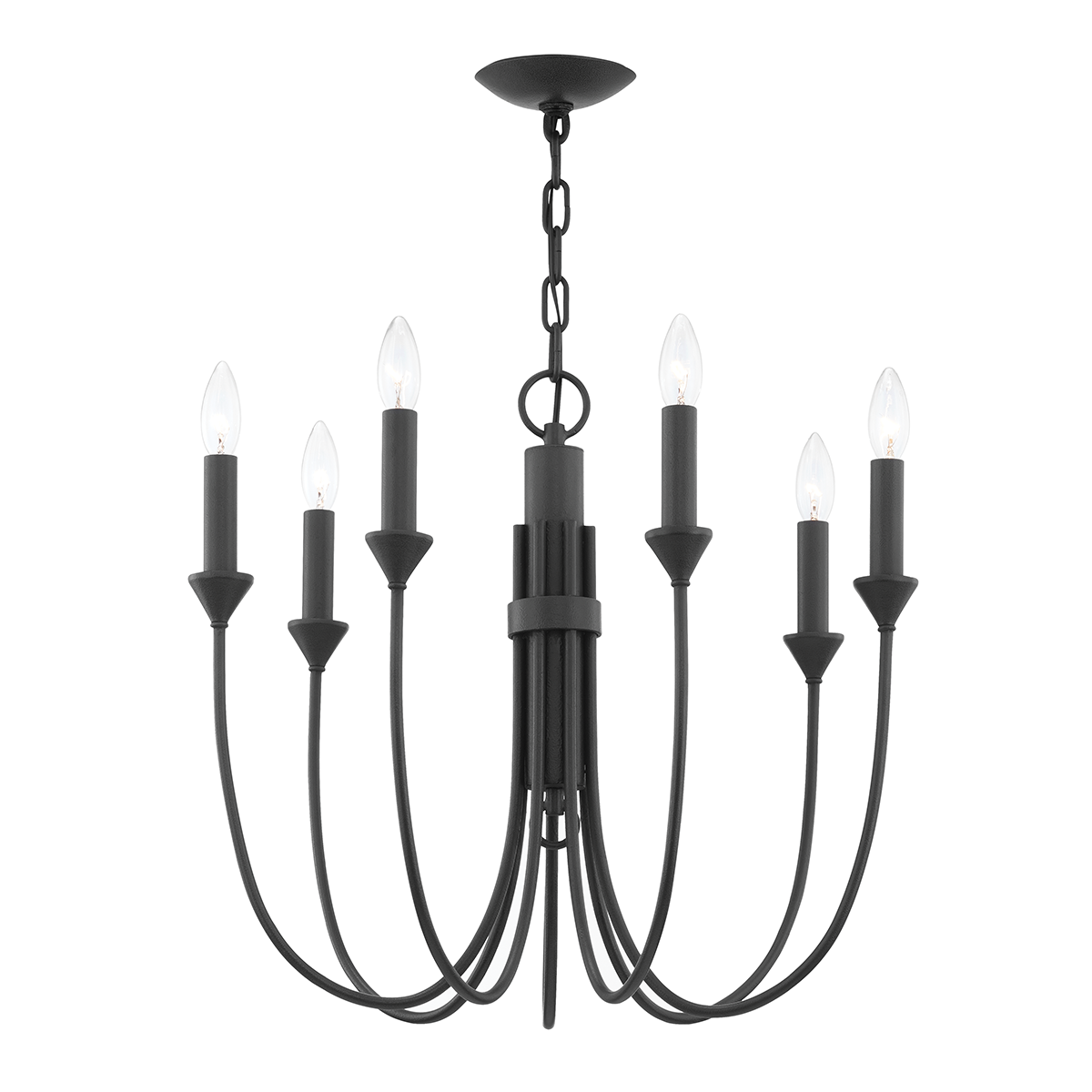 Cate Chandelier - Black Iron LIGHTING - chandelier Hudson Valley Lighting 21.50"W x 19.25"H