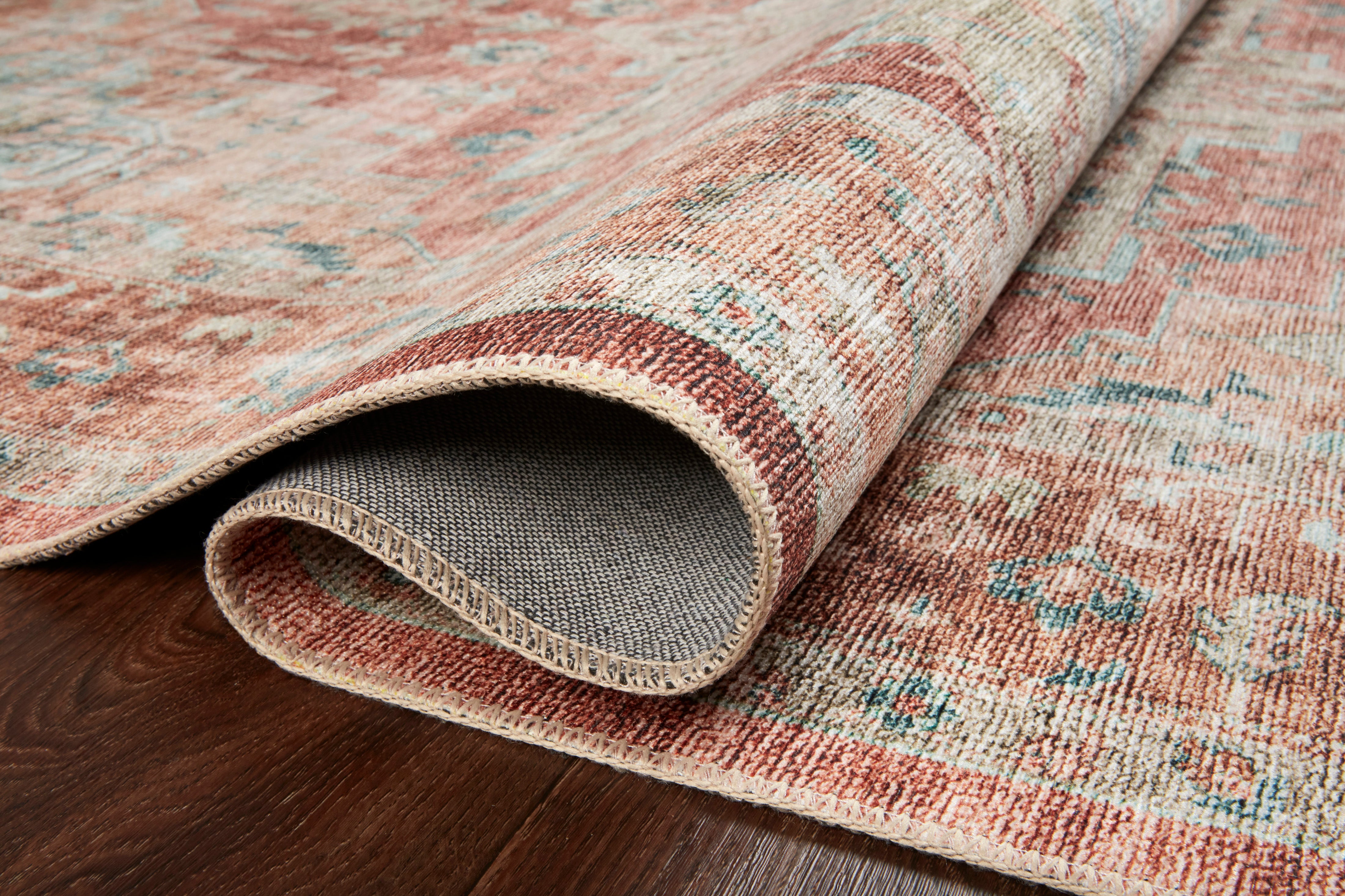 Loloi Heidi Terracotta / Aqua Rug 1-RUGS-patterned Loloi