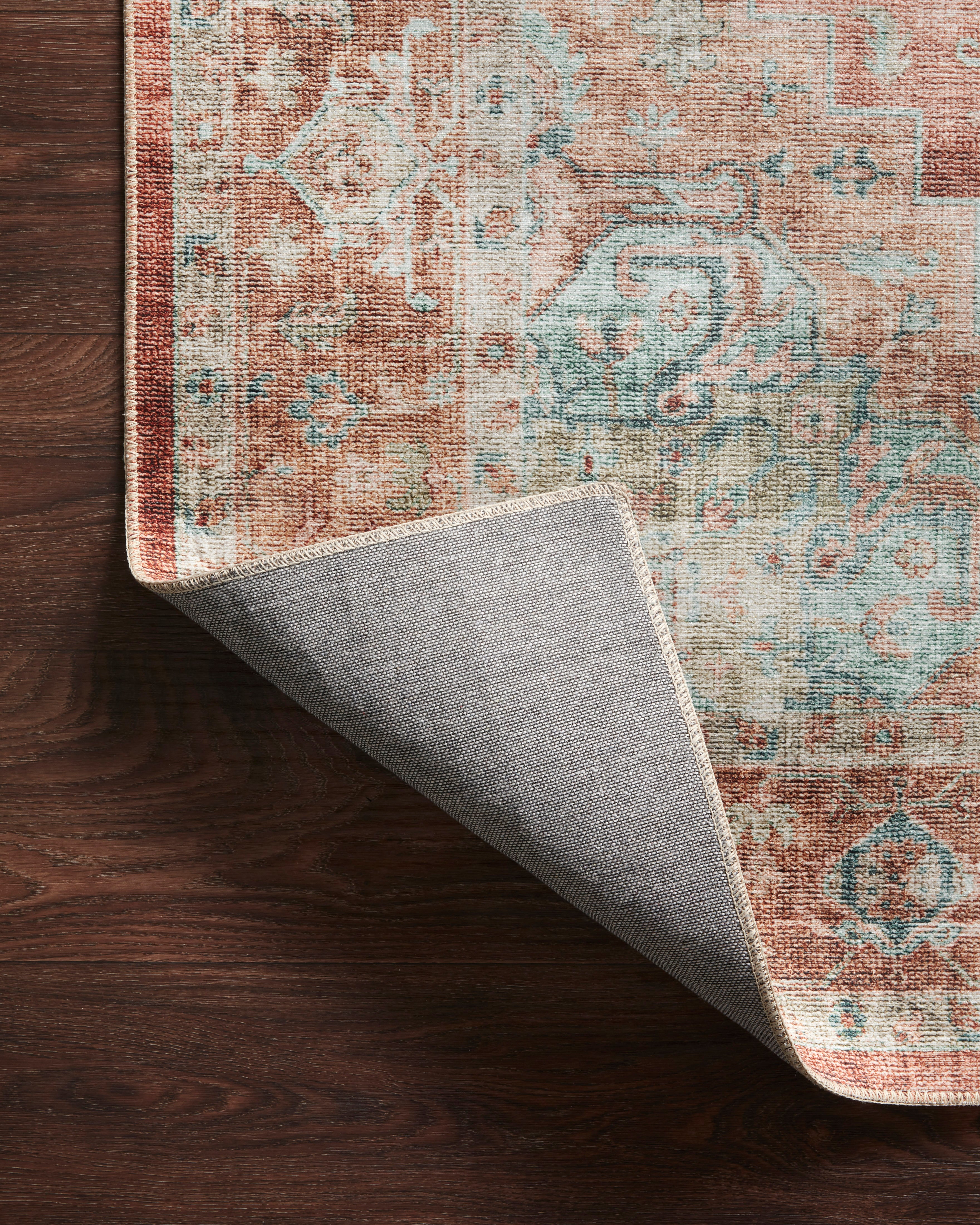 Loloi Heidi Terracotta / Aqua Rug 1-RUGS-patterned Loloi