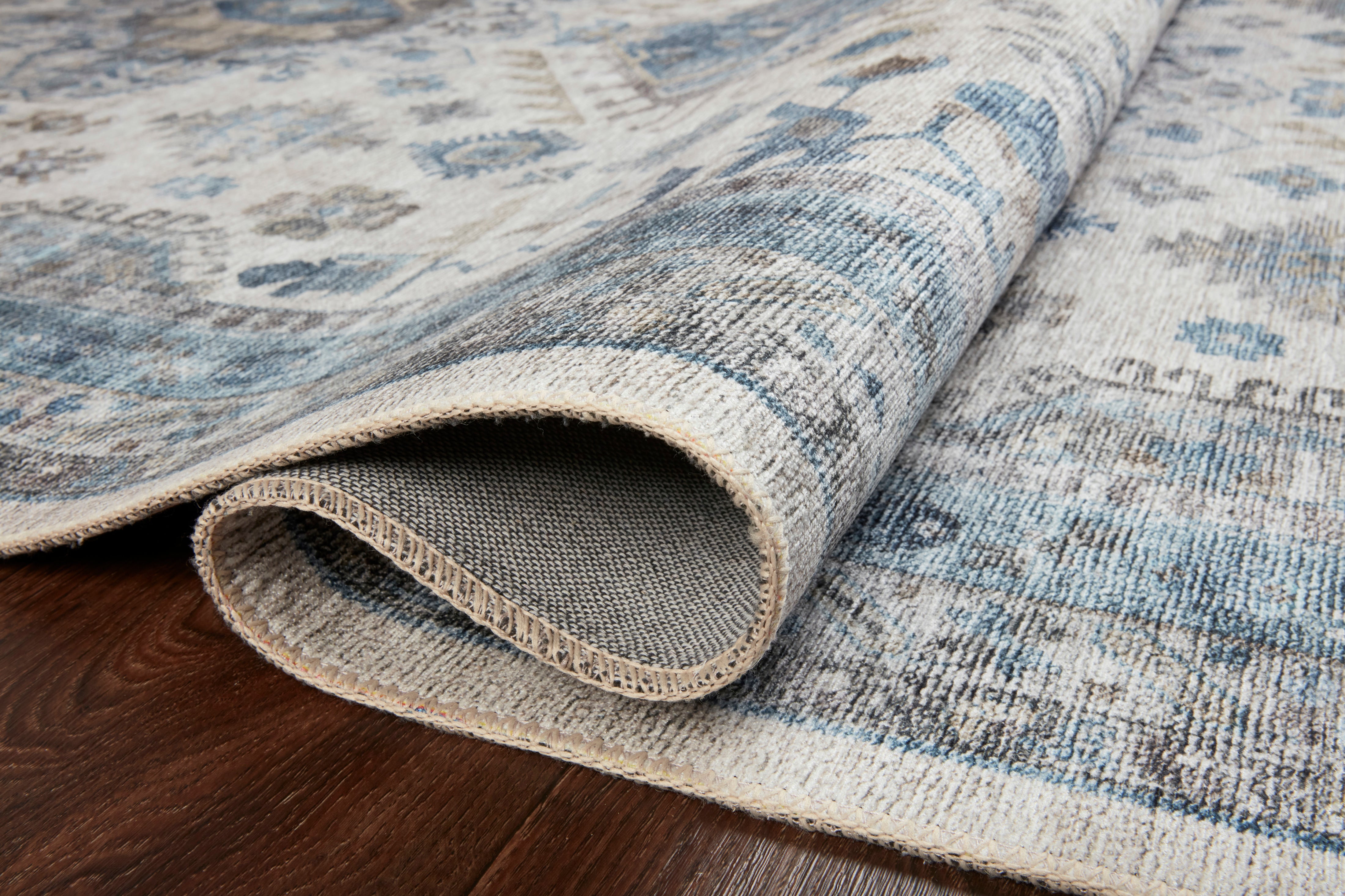Loloi Heidi Ivory / Ocean Rug 1-RUGS-patterned Loloi