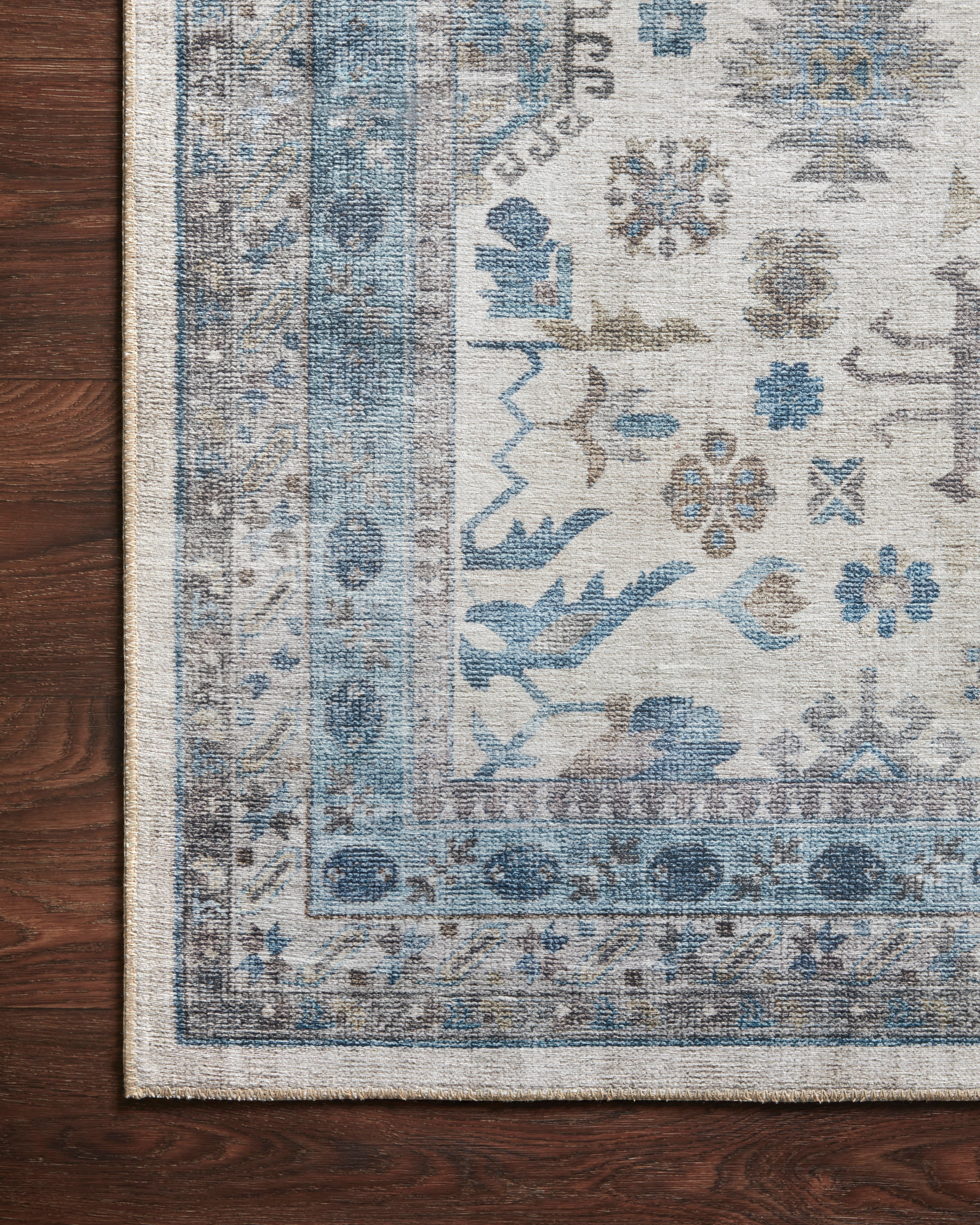 Loloi Heidi Ivory / Ocean Rug 1-RUGS-patterned Loloi