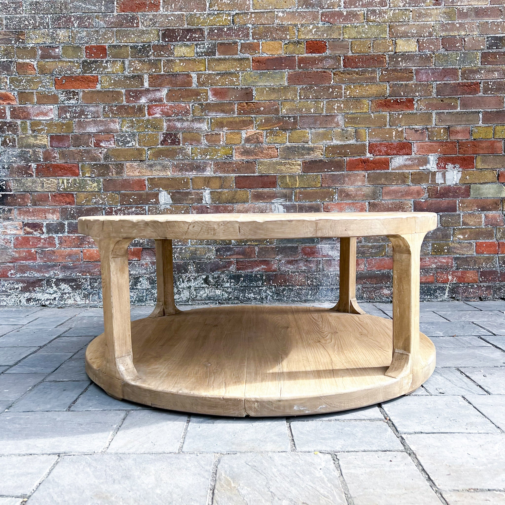 Clara Reclaimed Wood Round Coffee Table 4 - b - FURNITURE - coffee table - round Hauer Market