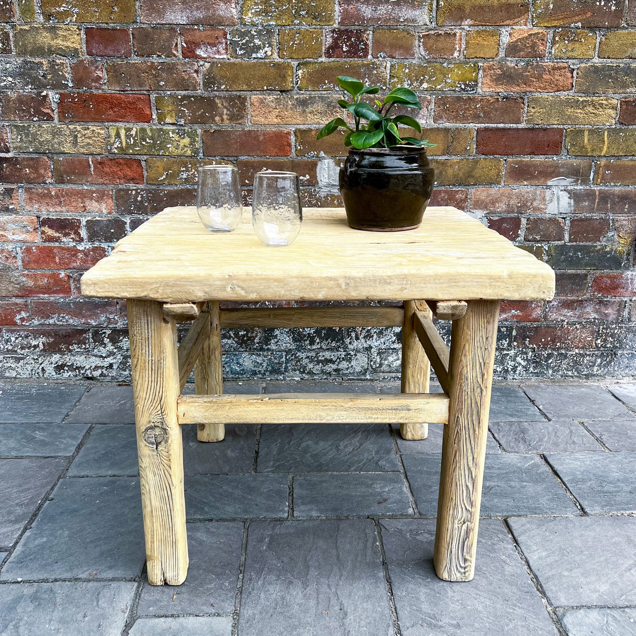 Drew Reclaimed Wood Side Table 5-VINTAGE-end table Hauer Market