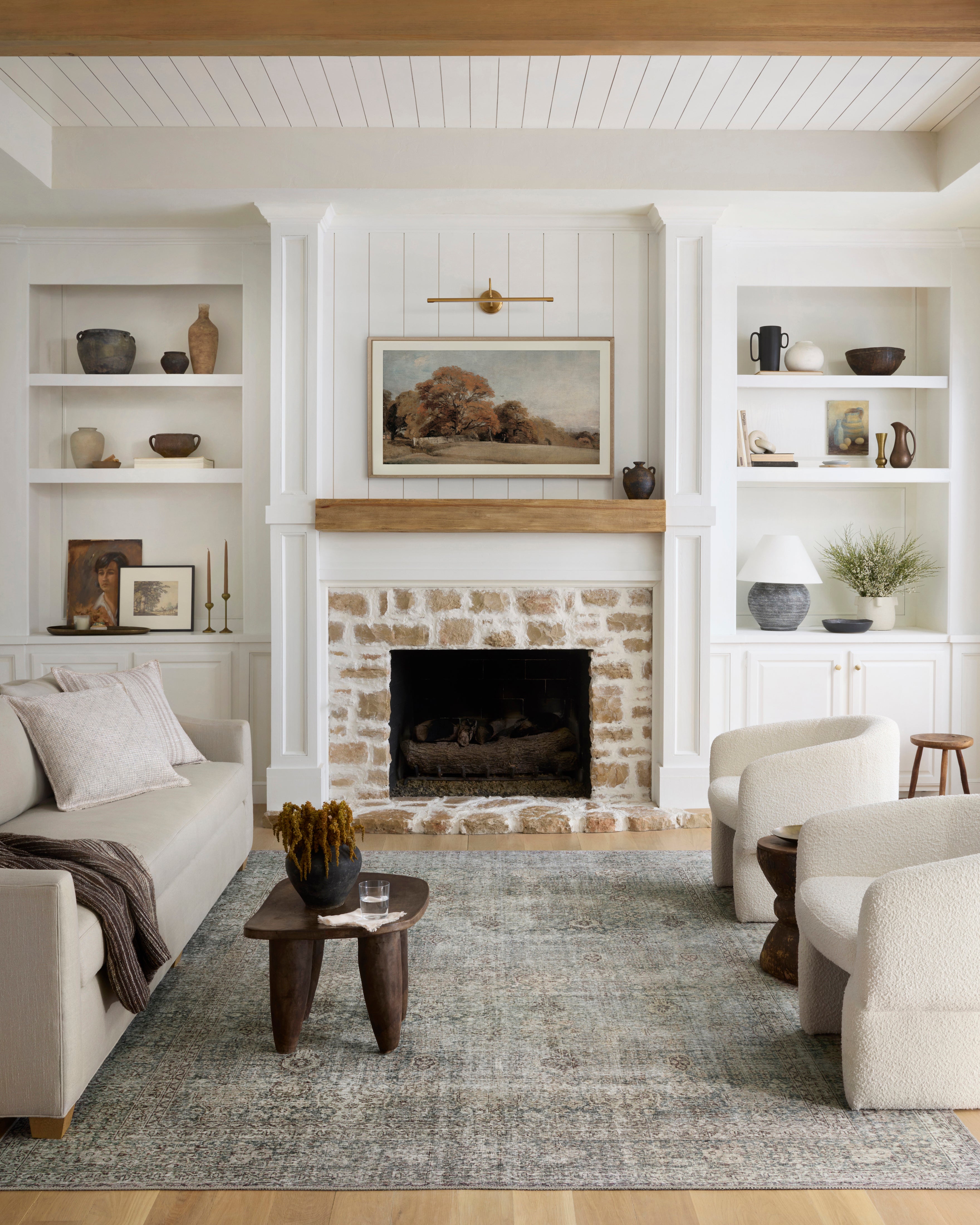 Chris Loves Julia x Loloi Jules Emerald / Antique Ivory Rug 0-patterned Loloi