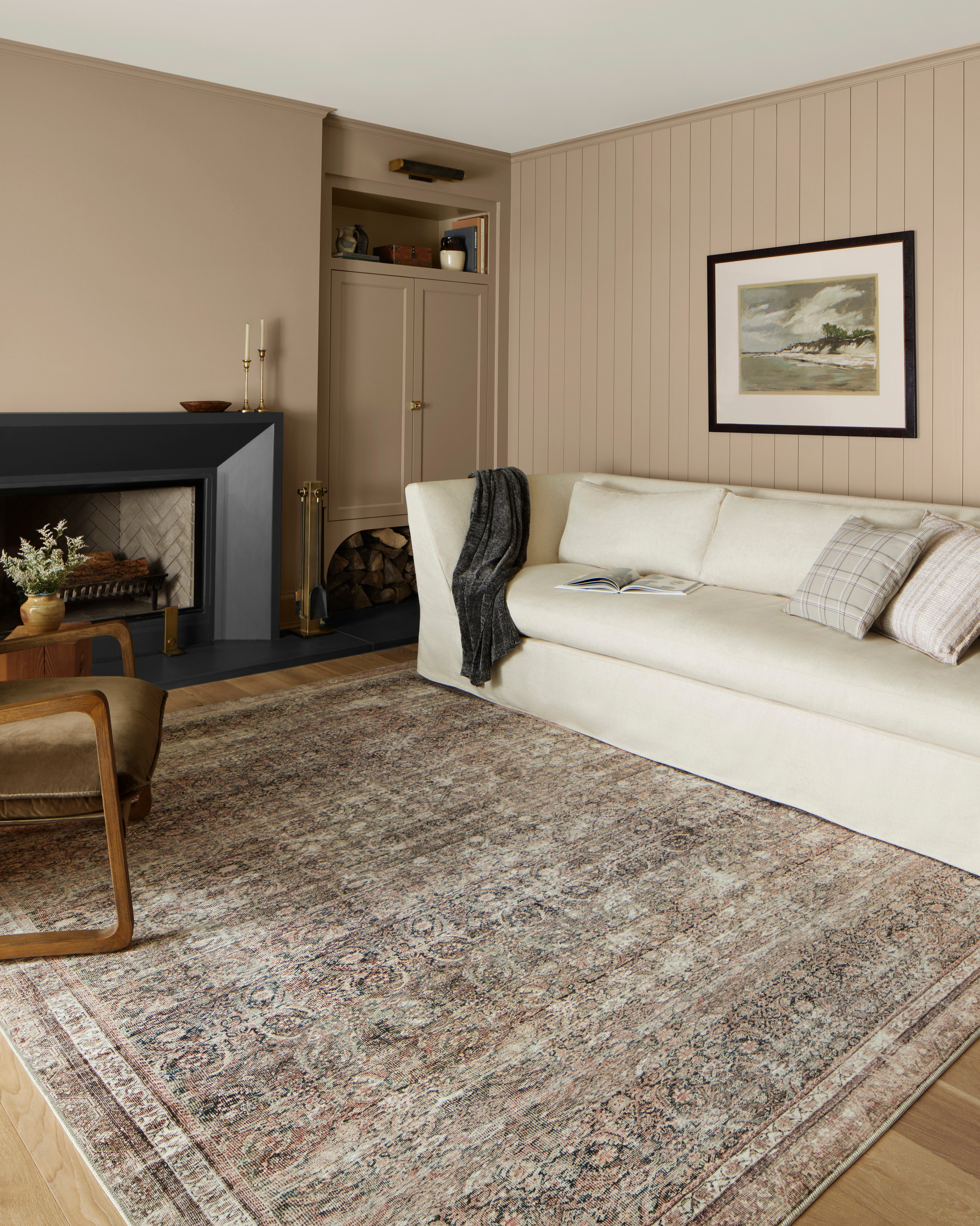 Chris Loves Julia x Loloi Jules Ink / Terracotta Rug 0-patterned rugs Loloi
