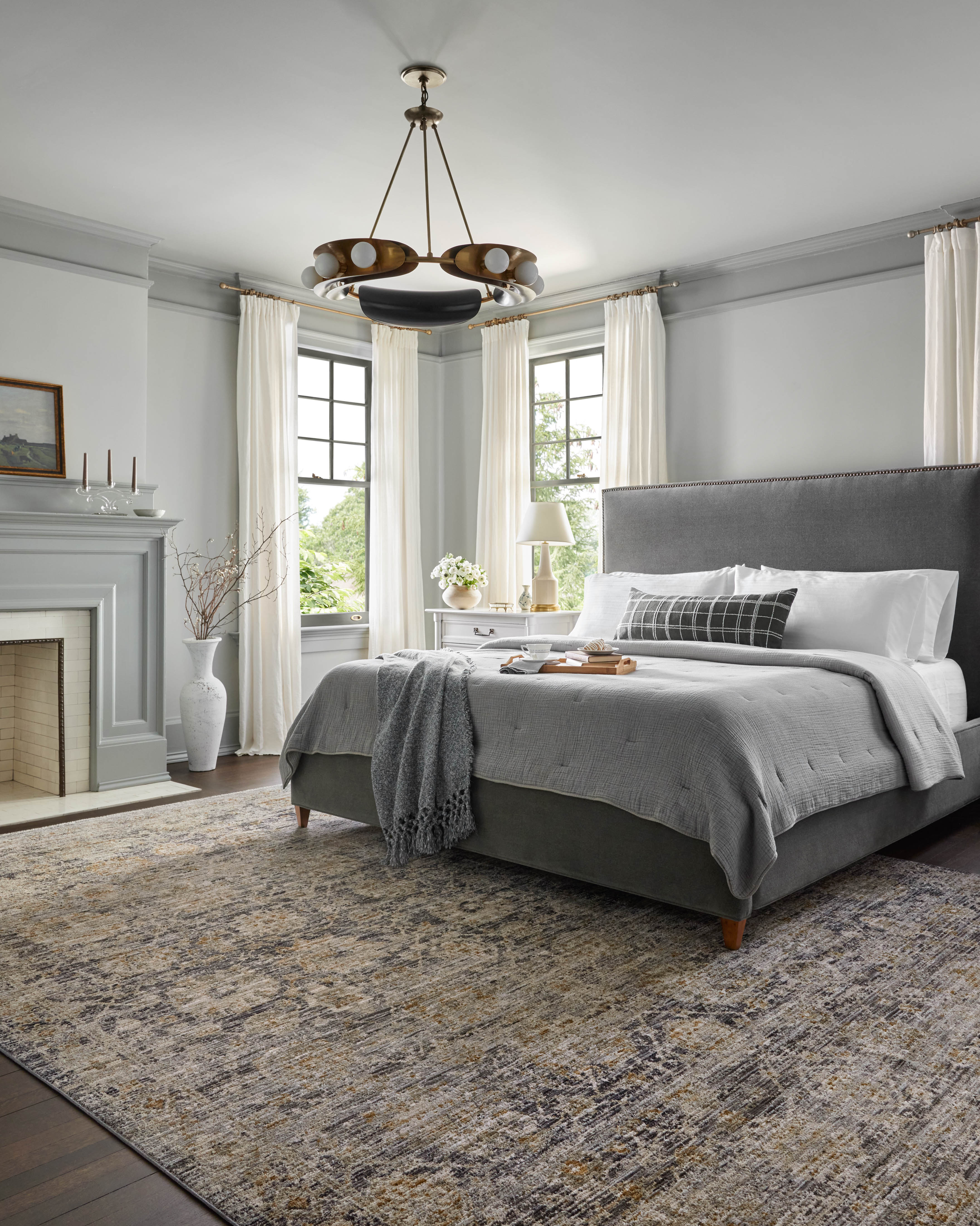 Jean Stoffer x Loloi Katherine Charcoal / Gold Rug 0-patterned rugs Loloi