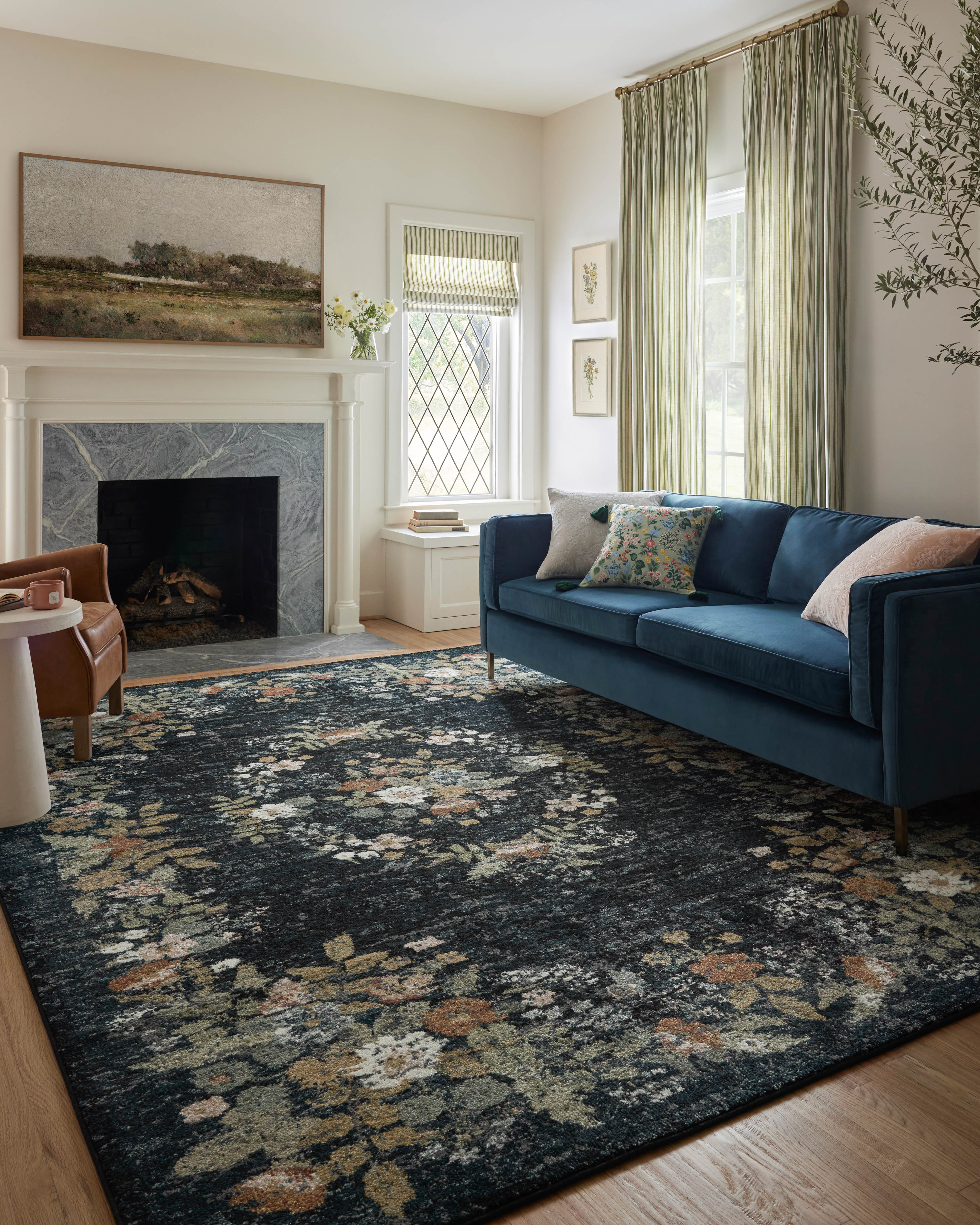 Rifle Paper Co. x Loloi Laurel Strawberry Fields Navy Rug 0-RUGS-patterned Loloi