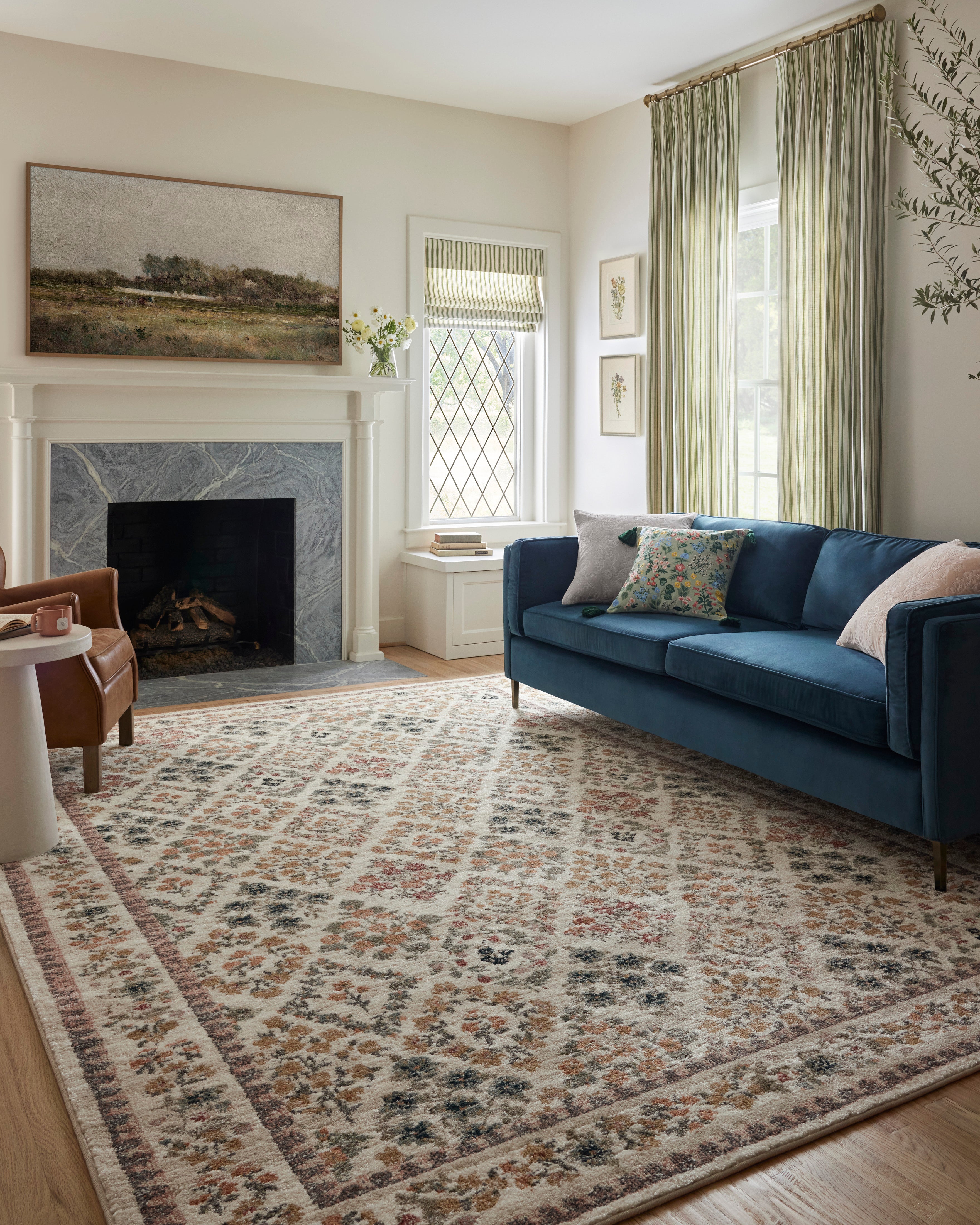Rifle Paper Co. x Loloi Laurel Parquet Cream Rug 0-RUGS-patterned Loloi