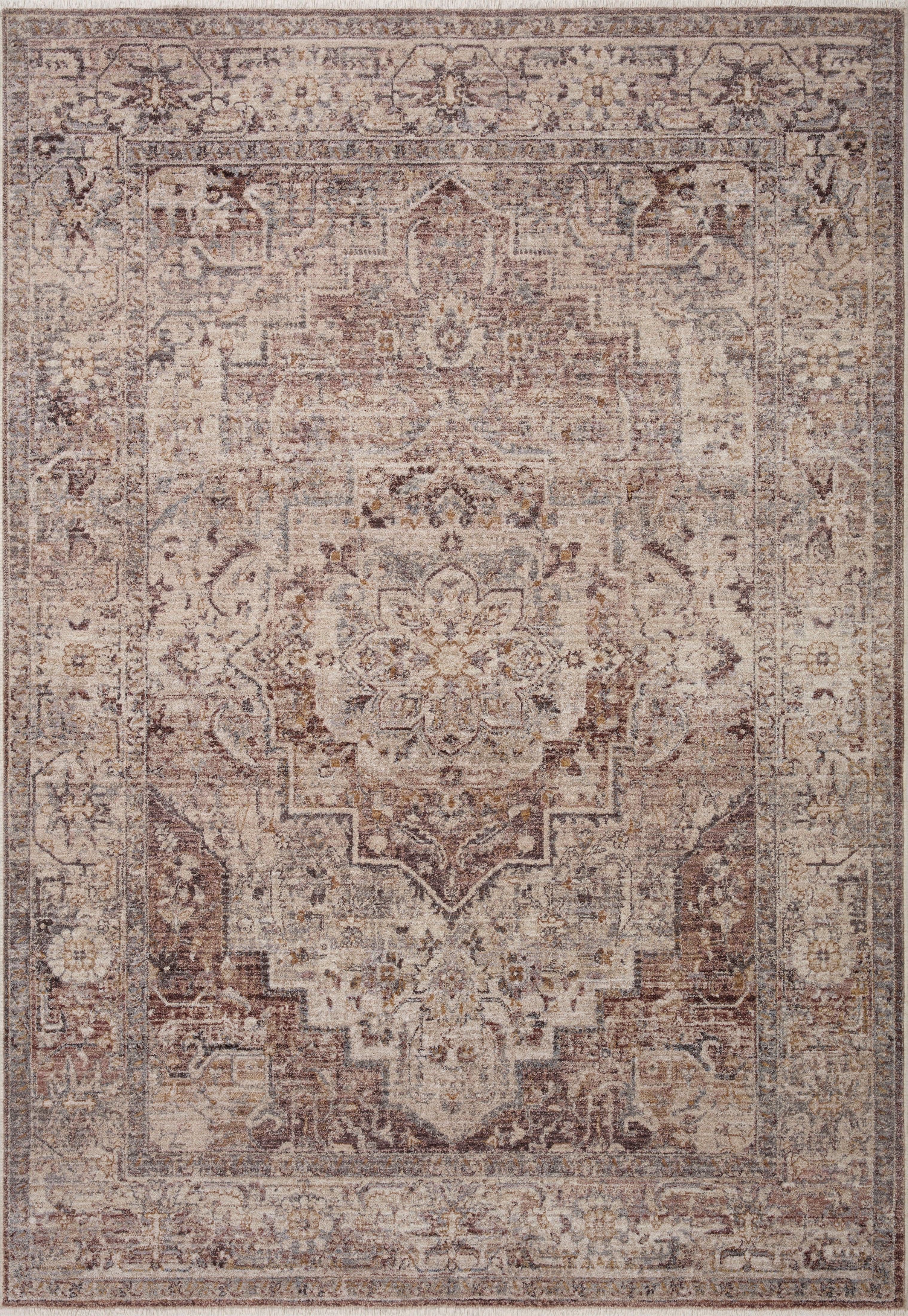 Loloi Lyra Berry / Stone Rug 0-RUGS-patterned Loloi