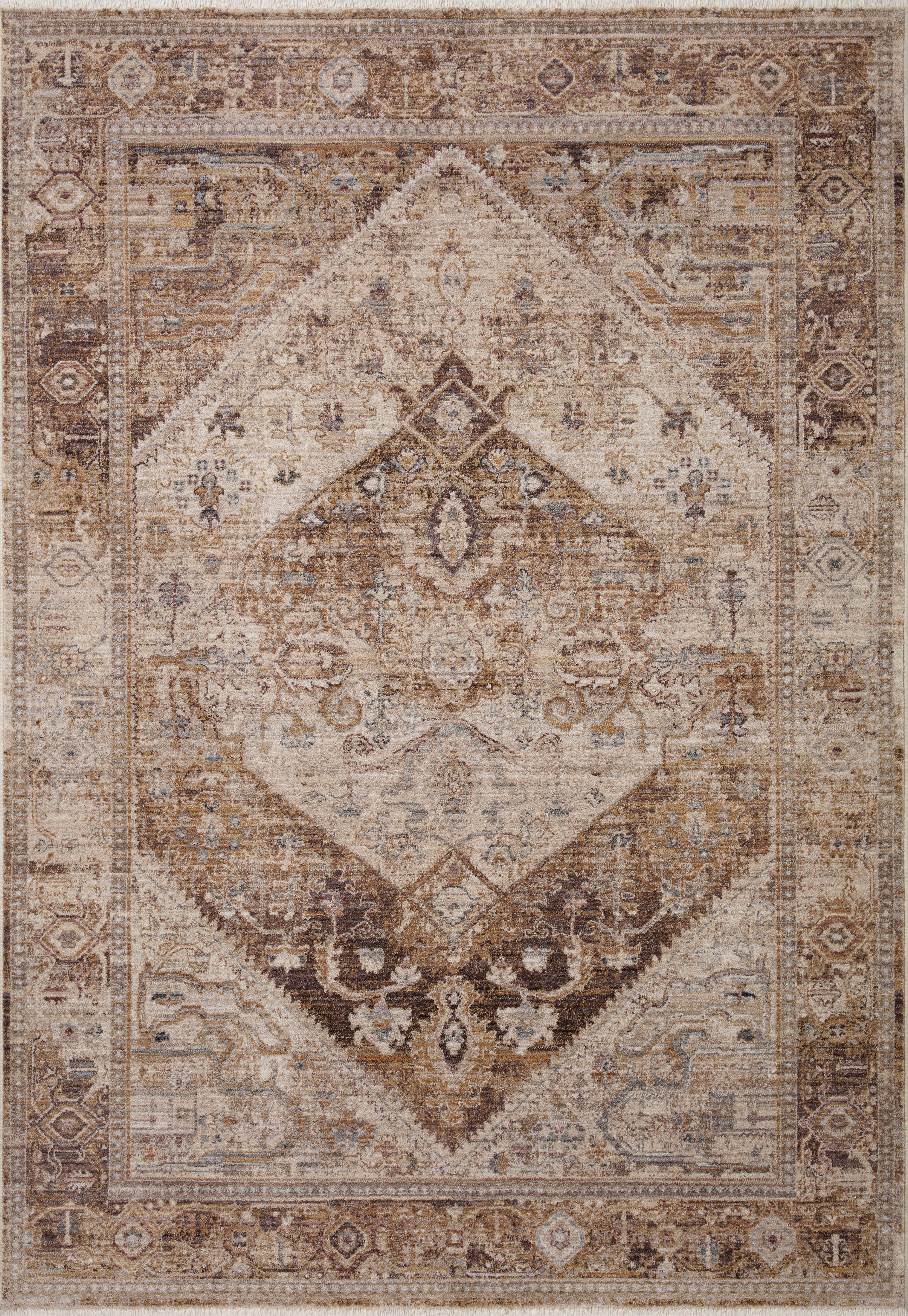 Loloi Lyra Natural / Mocha Rug 0-RUGS-patterned Loloi