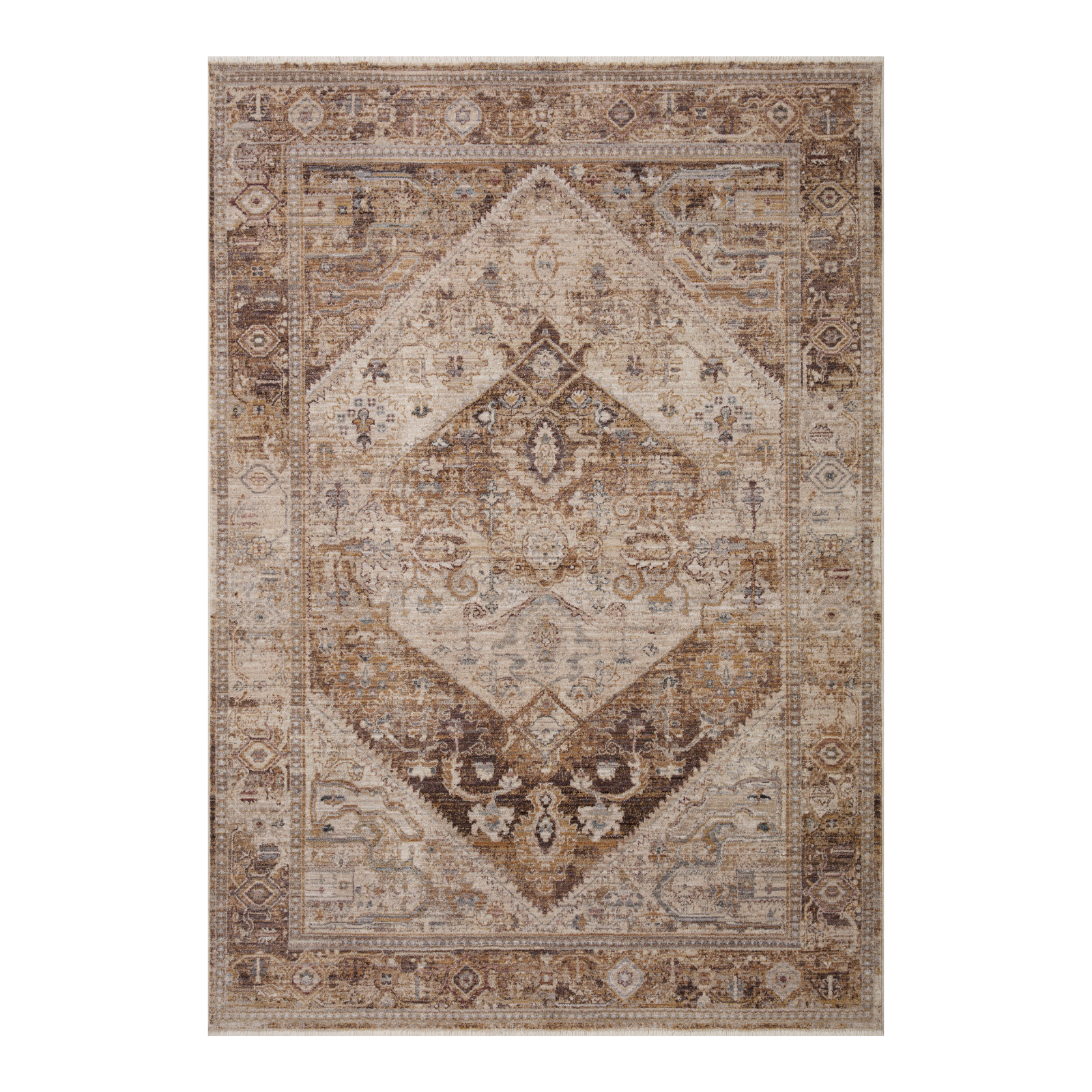 Loloi Lyra Natural / Mocha Rug 0-RUGS-patterned Loloi