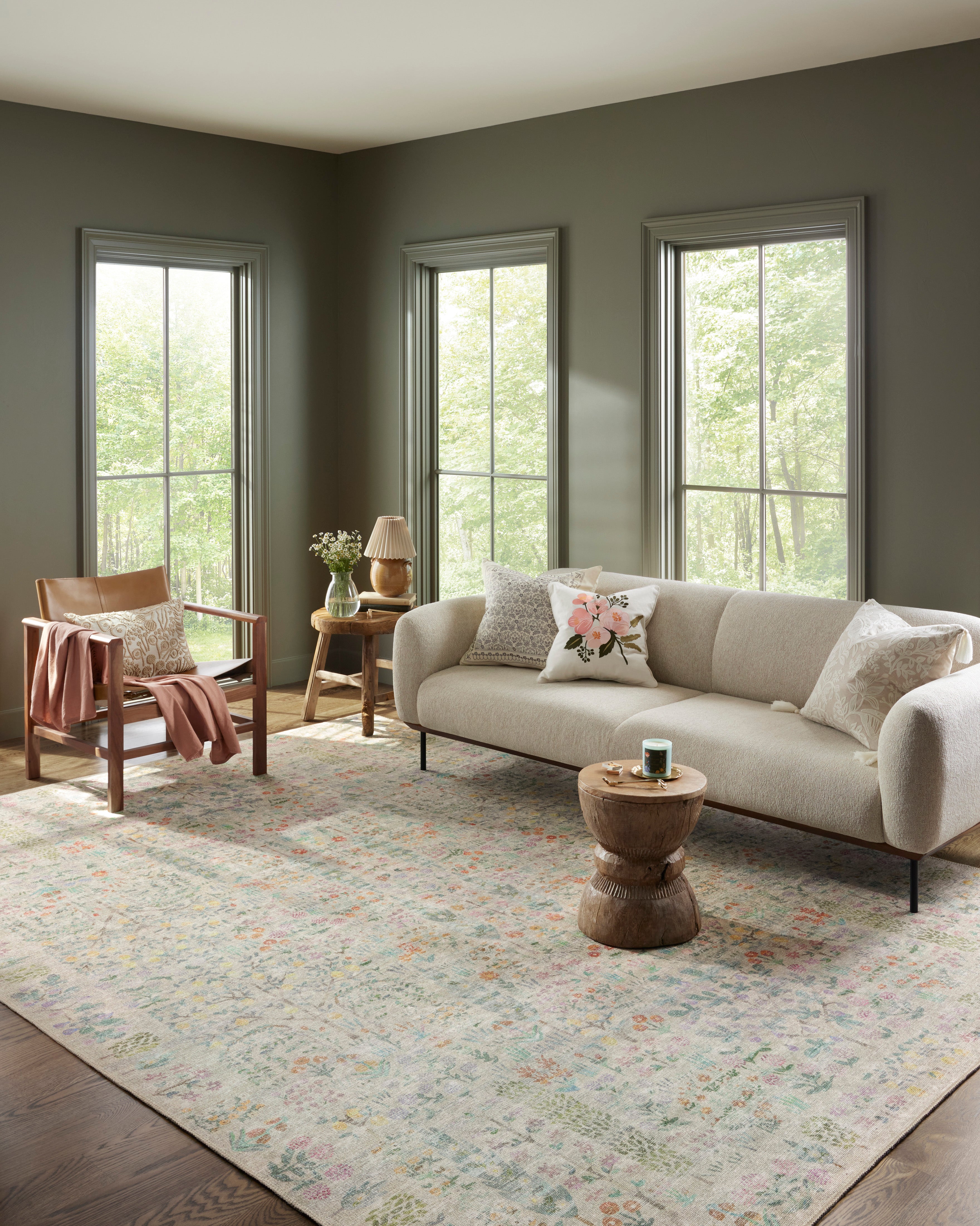 Rifle Paper Co. x Loloi Maison Khaki Rug 1-RUGS - patterned Loloi