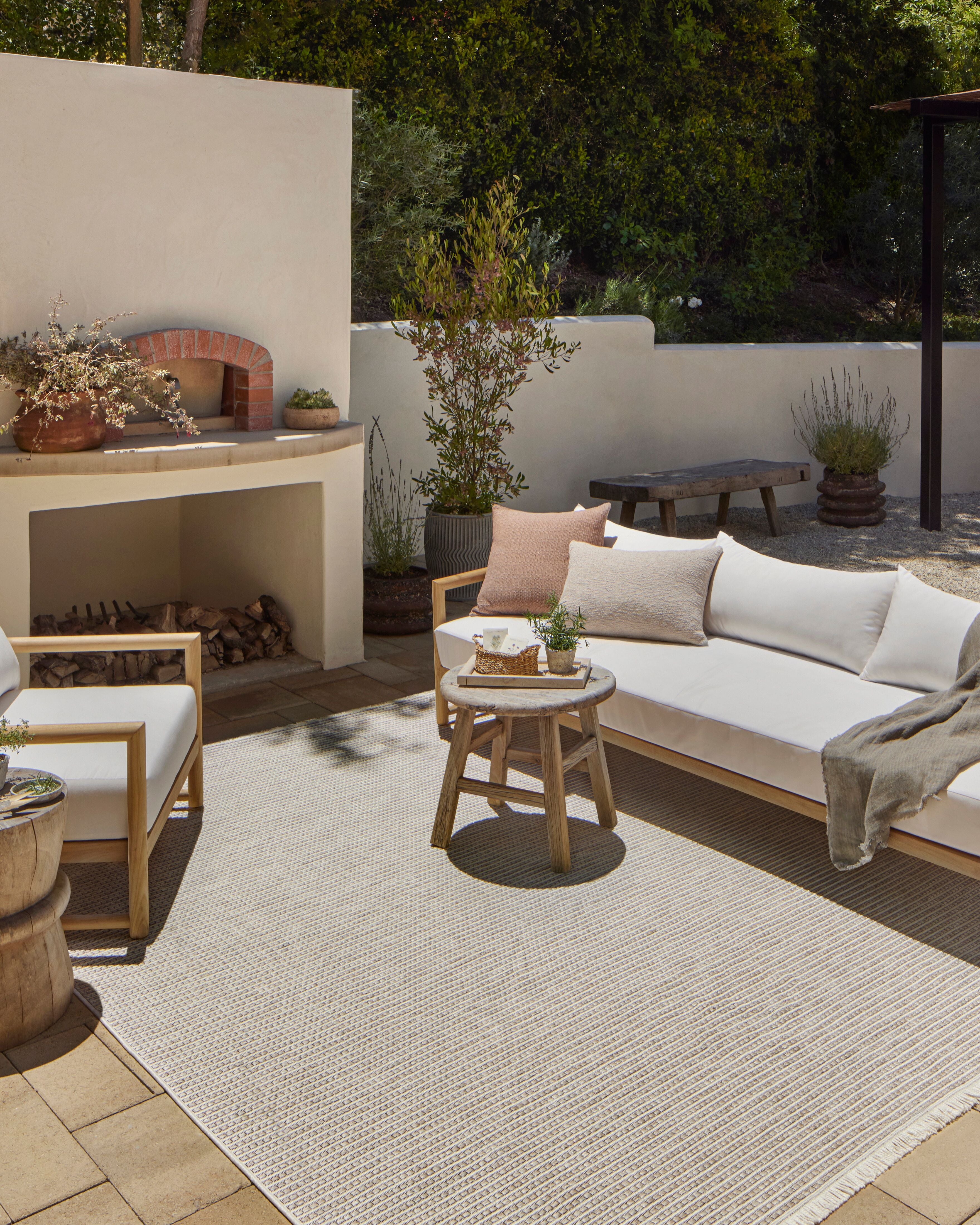 Amber Lewis x Loloi Malibu Ivory / Dove Rug No. 04 5-Rugs - indoor/outdoor Loloi
