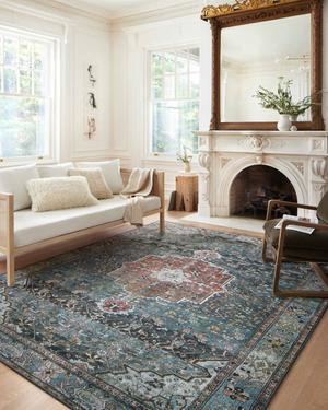Loloi Margot Ocean/Brick Rug 1-patterned rugs Loloi