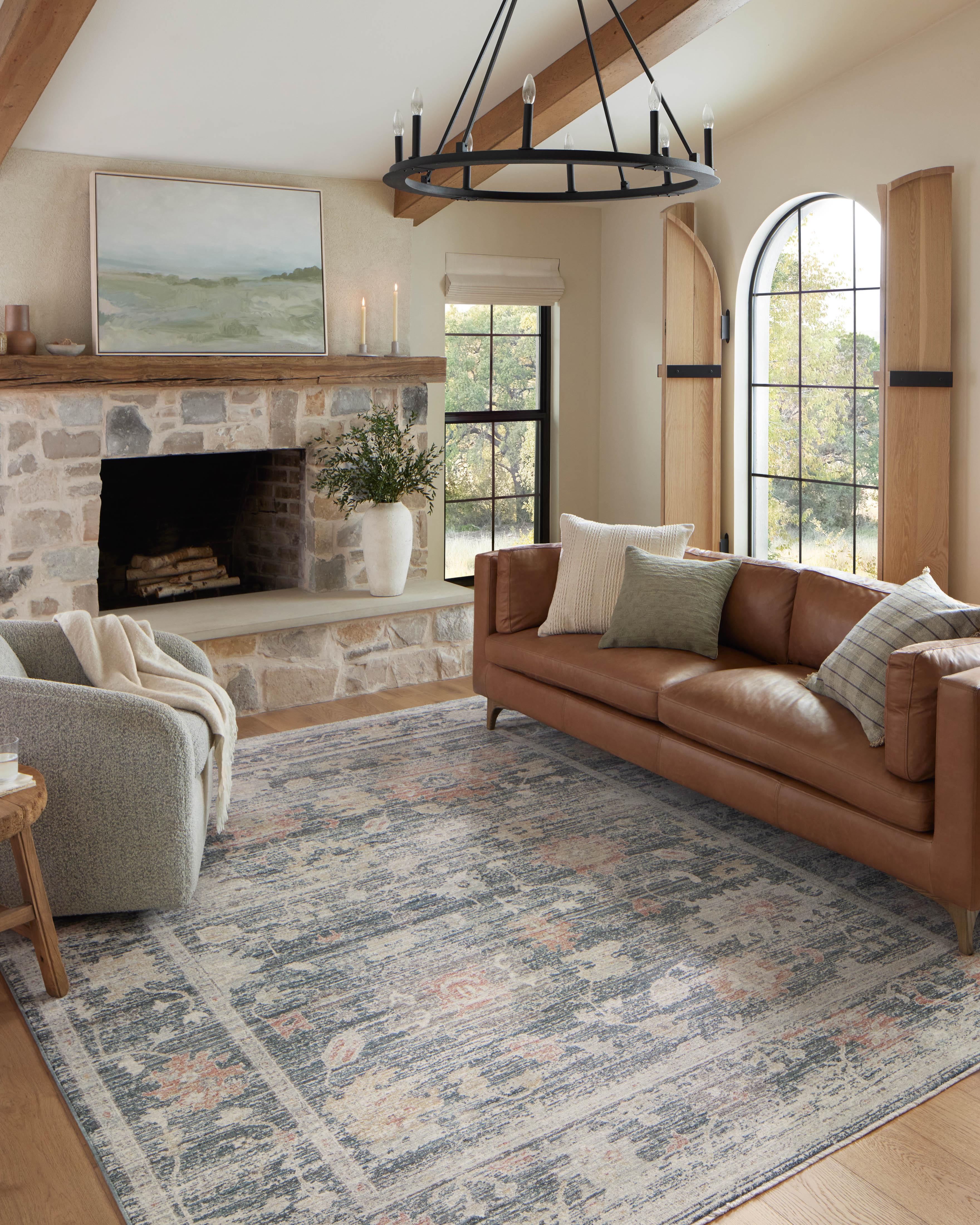 Magnolia Home by Joanna Gaines x Loloi Millie Blue / Multi Rug 0-patterned rugs Loloi
