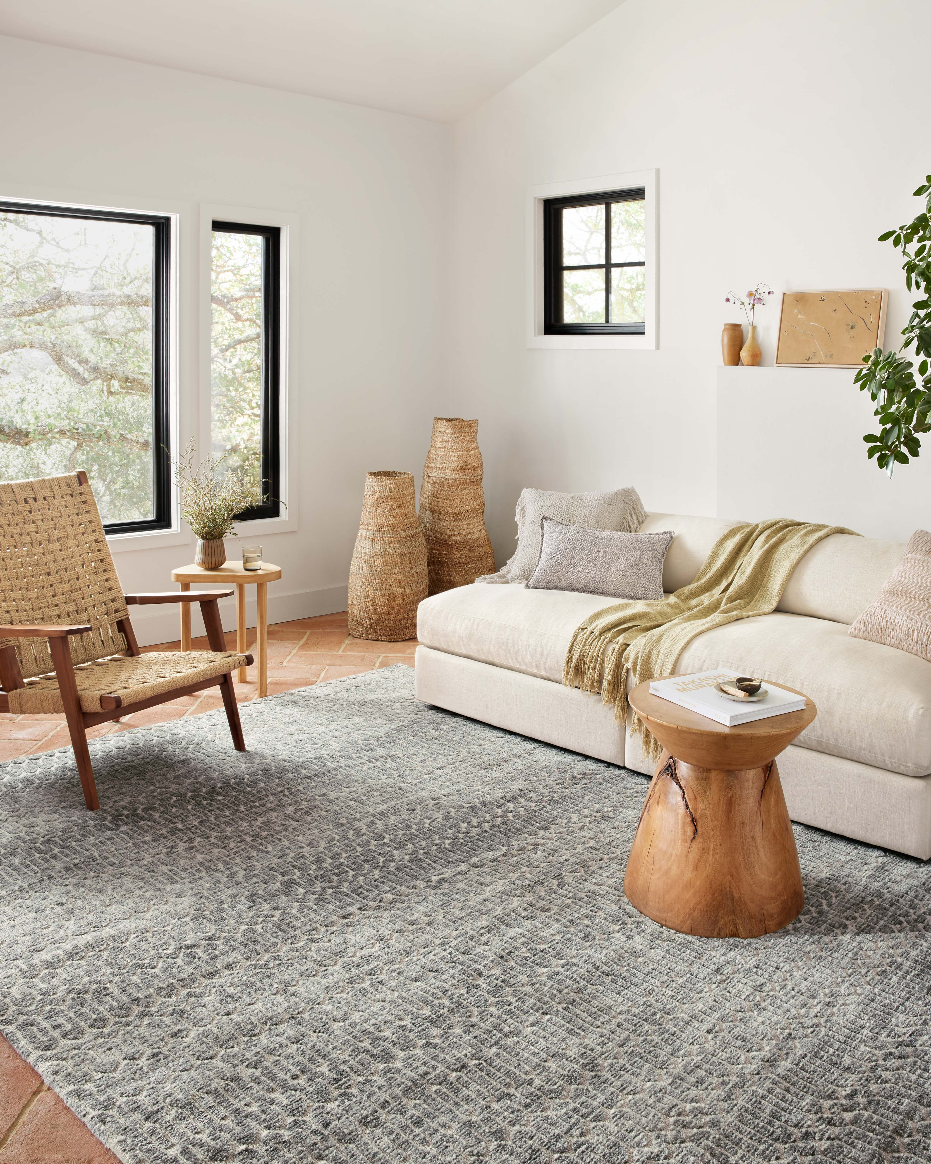 Loloi Neda Ivory / Charcoal Rug 2-RUGS-patterned Loloi