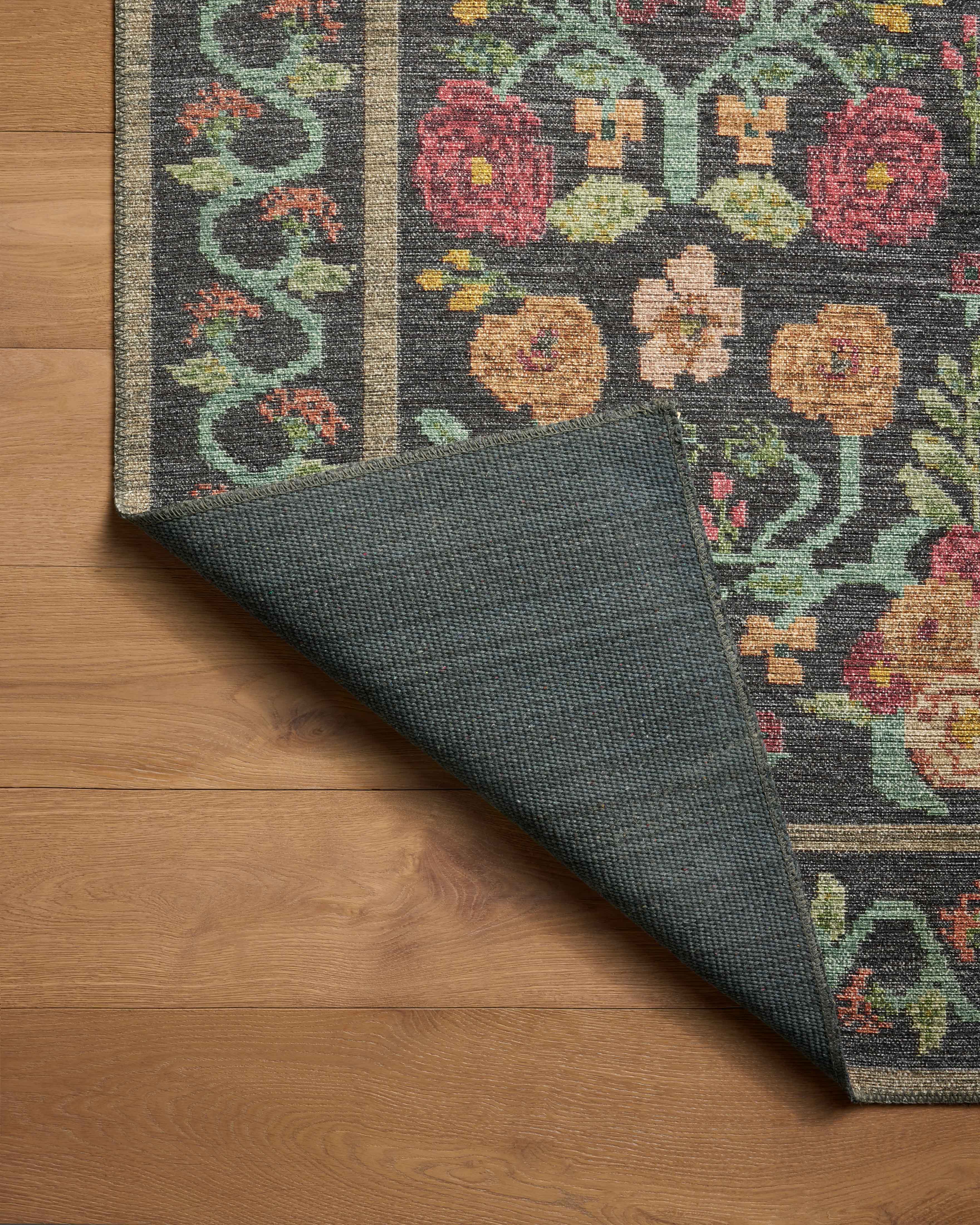 Rifle Paper Co. x Loloi Rosa Black Rug 0-RUGS-patterned Loloi