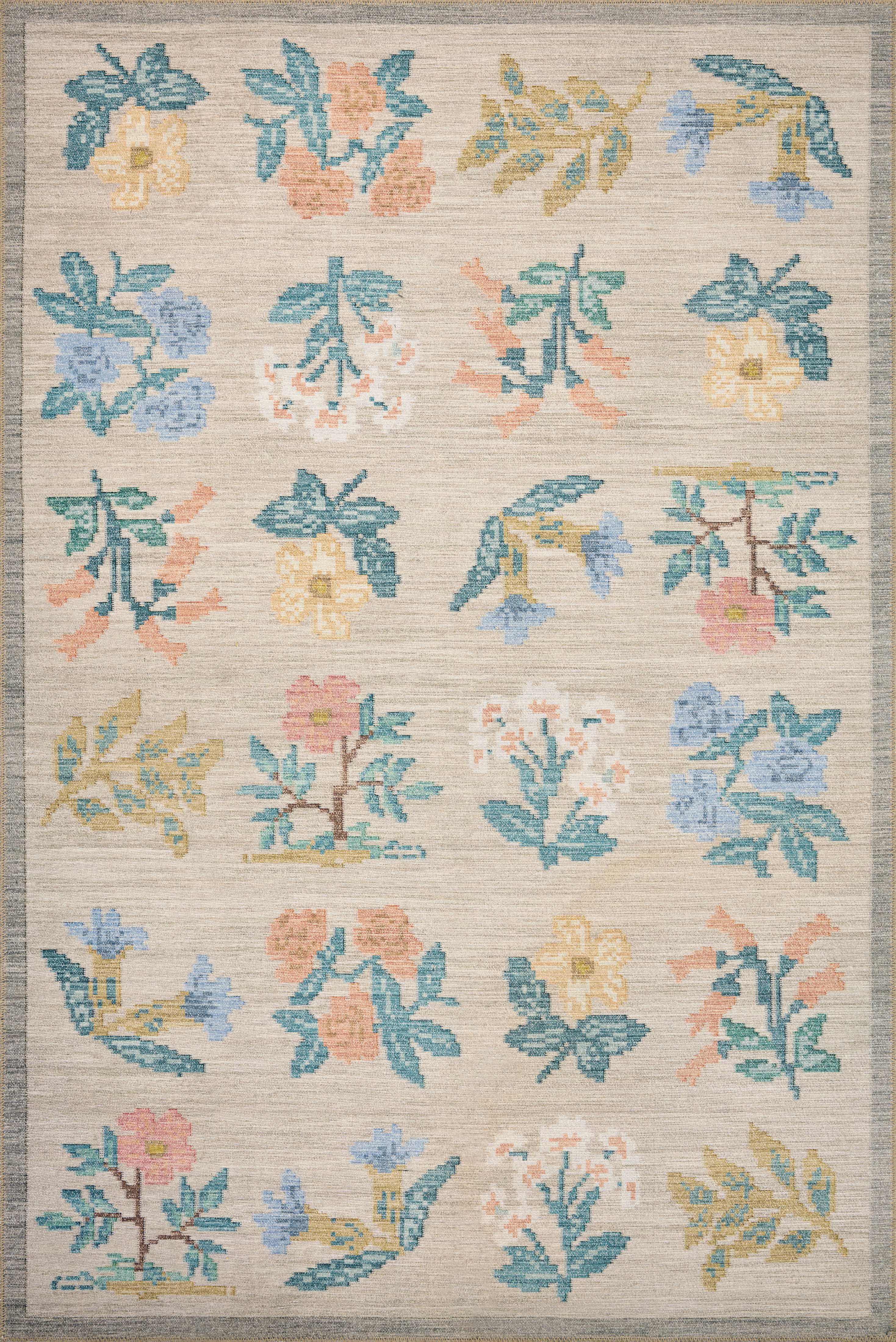 Rifle Paper Co. x Loloi Rosa Hawthorne Cream Rug 0-RUGS-patterned Loloi