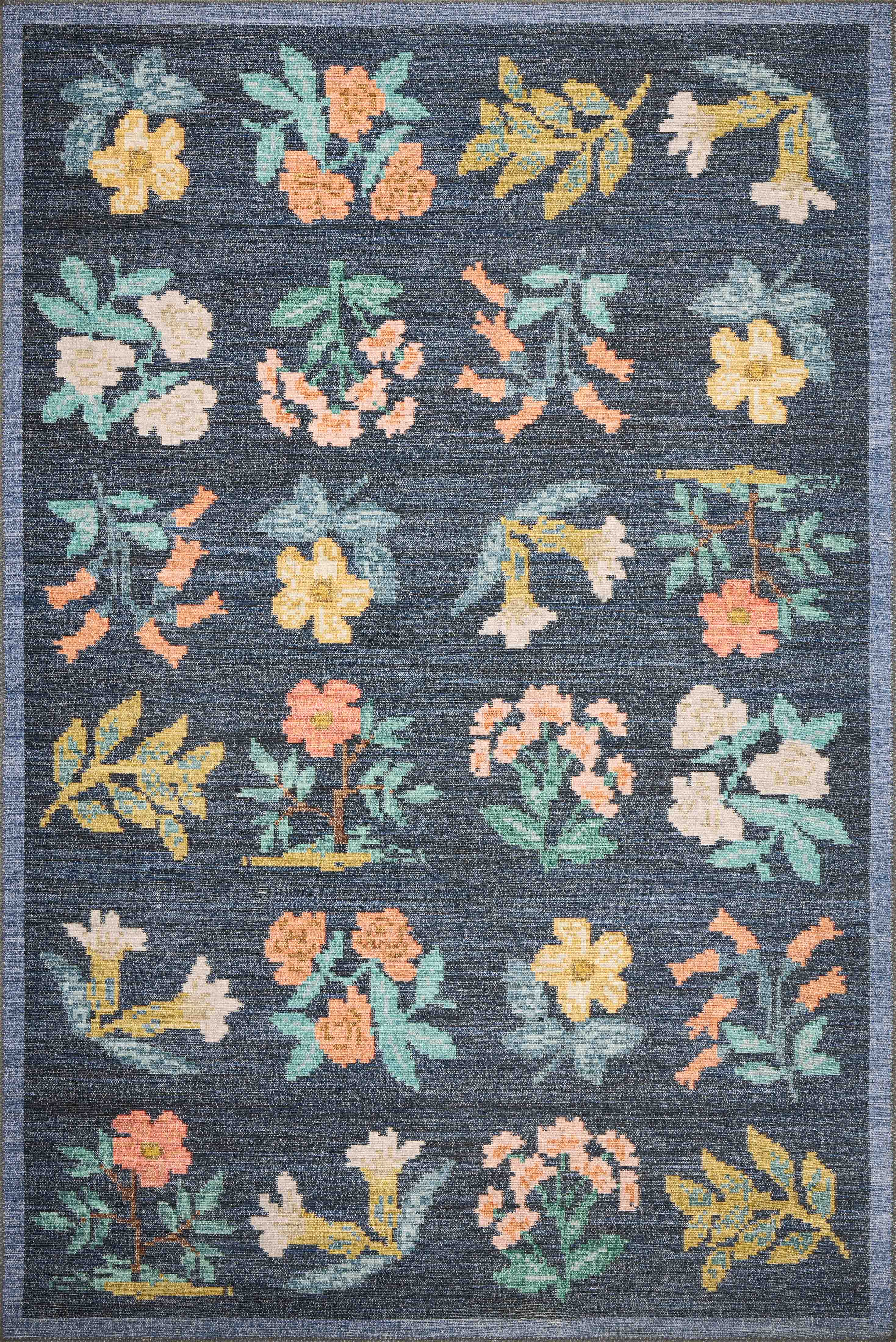 Rifle Paper Co. x Loloi Rosa Hawthorne Navy Rug 0-RUGS-patterned Loloi