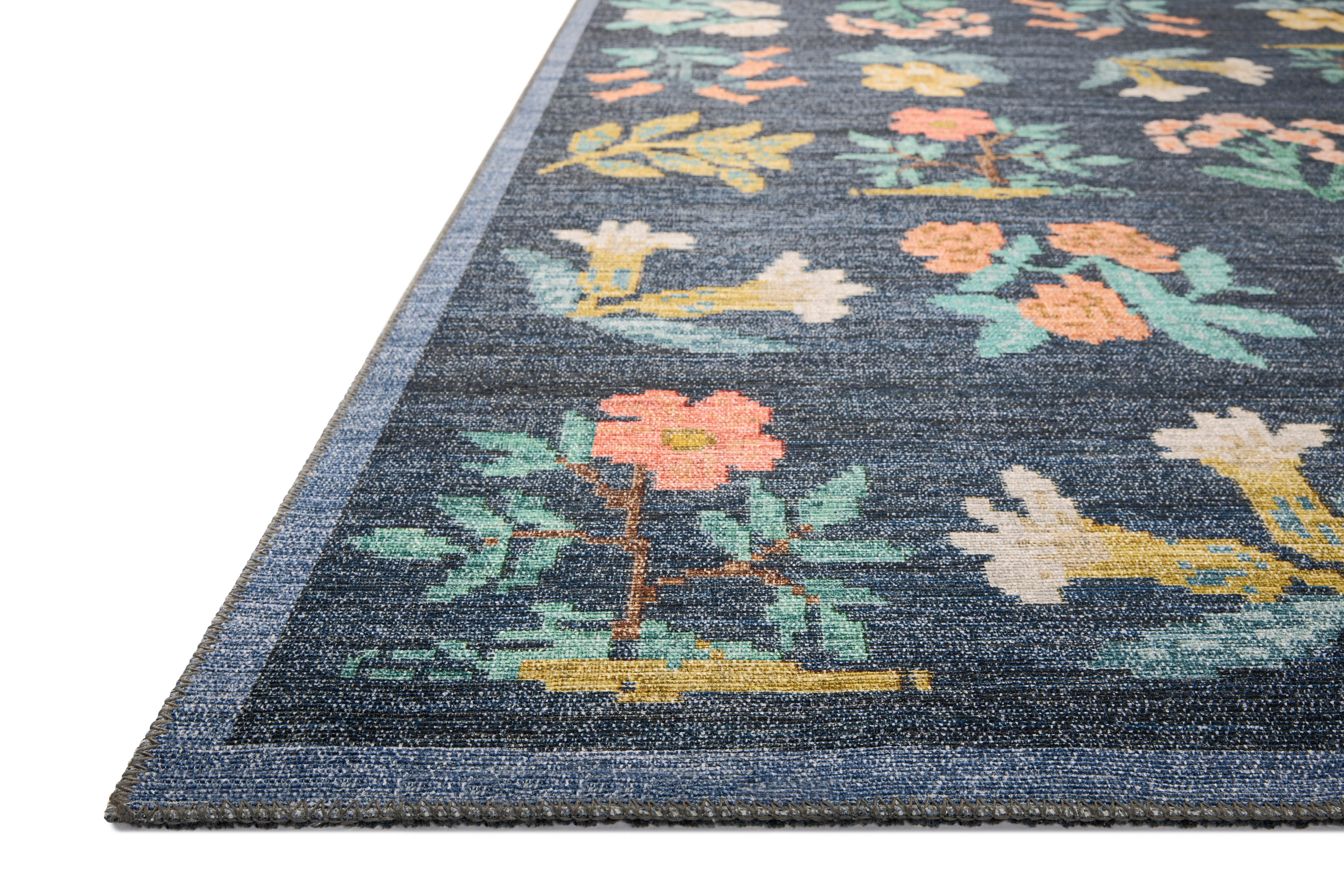 Rifle Paper Co. x Loloi Rosa Hawthorne Navy Rug 0-RUGS-patterned Loloi