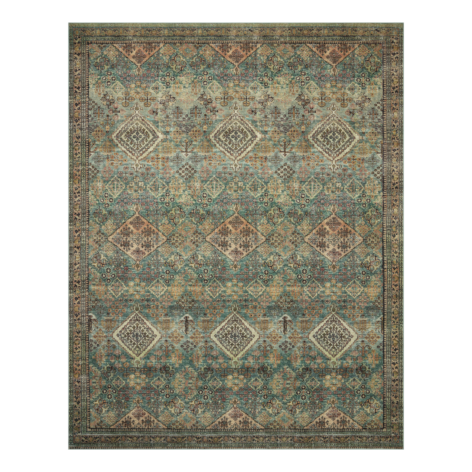 Magnolia Home by Joanna Gaines x Loloi Sinclair Turquoise / Multi Rug 1 - RUGS - patterned Loloi