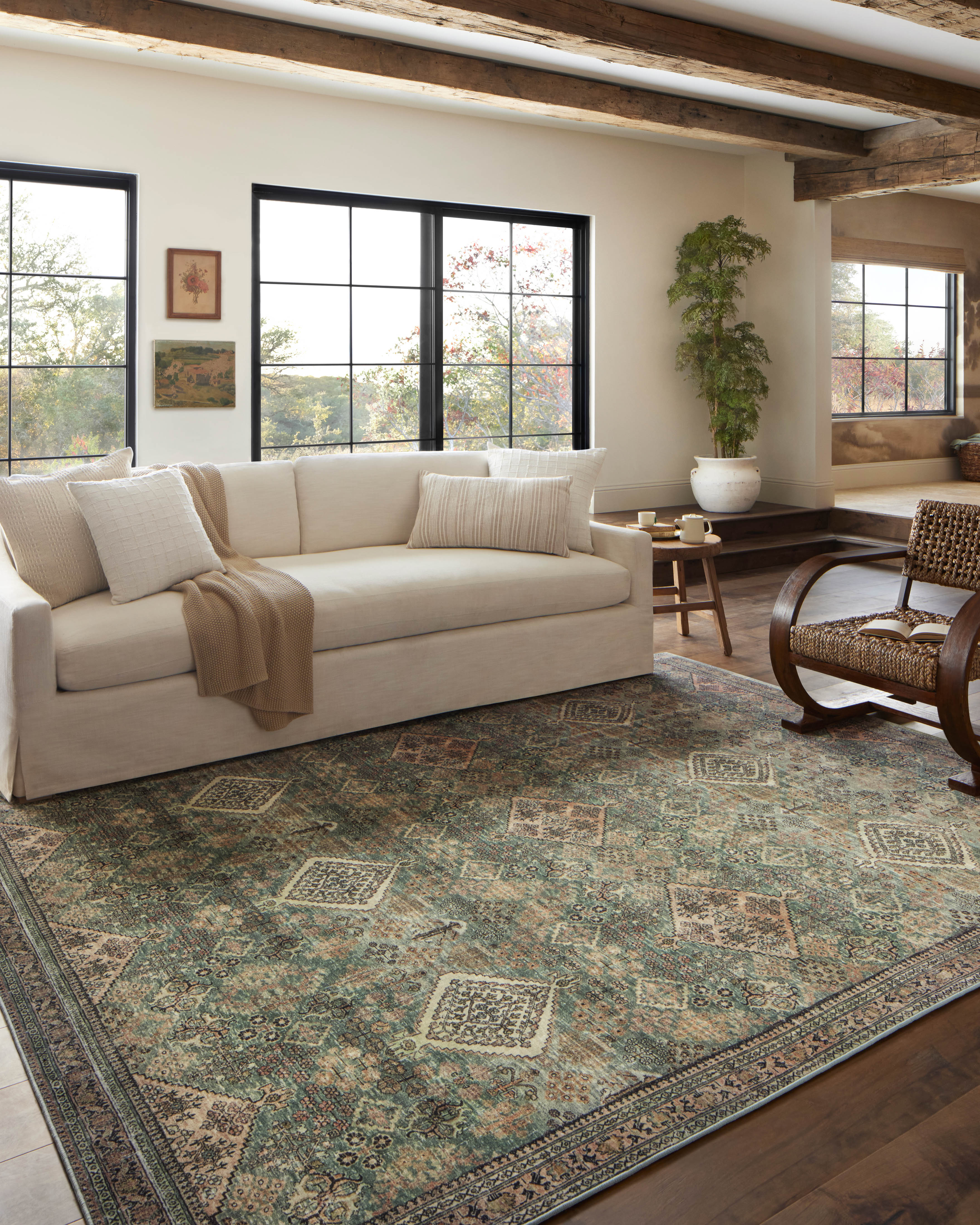 Magnolia Home by Joanna Gaines x Loloi Sinclair Turquoise / Multi Rug 1 - RUGS - patterned Loloi
