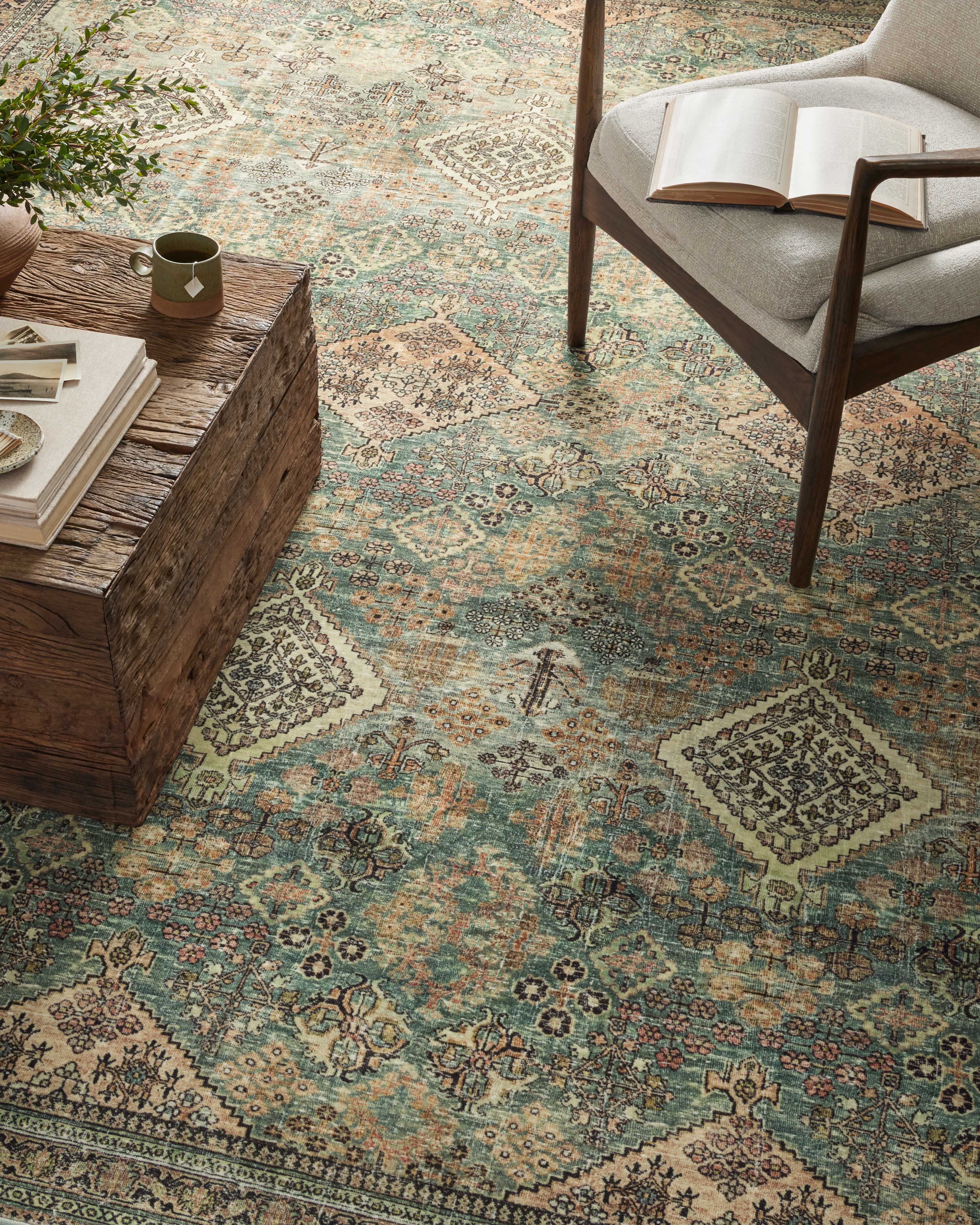 Magnolia Home by Joanna Gaines x Loloi Sinclair Turquoise / Multi Rug 1 - RUGS - patterned Loloi