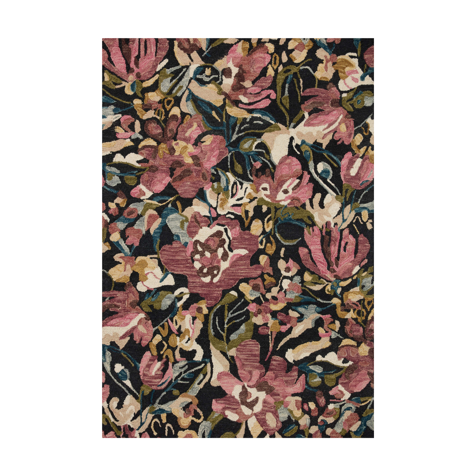 Loloi Belladonna Black / Berry Rug 0-RUGS-wool rugs Loloi
