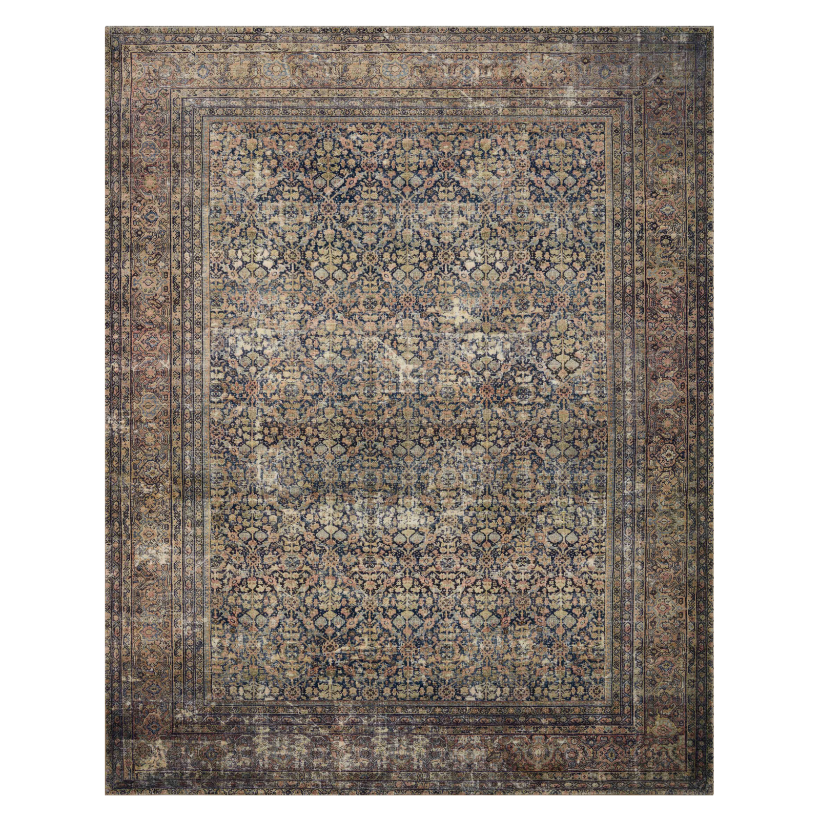 Amber Lewis x Loloi Morgan Denim / Multi 0-patterned rugs Loloi