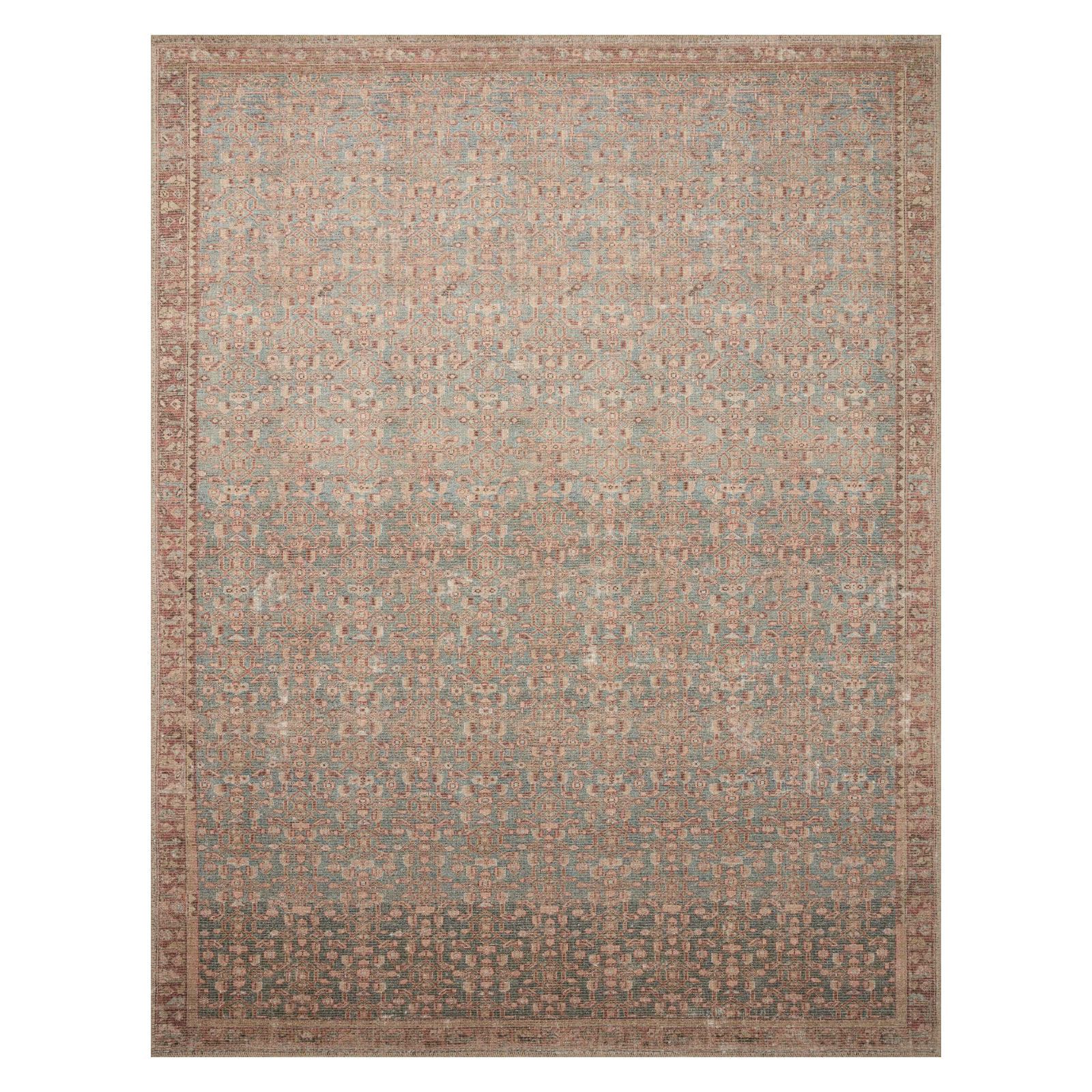 Angela Rose x Loloi Aubrey Blue/ Terracotta Rug 0-RUGS Loloi