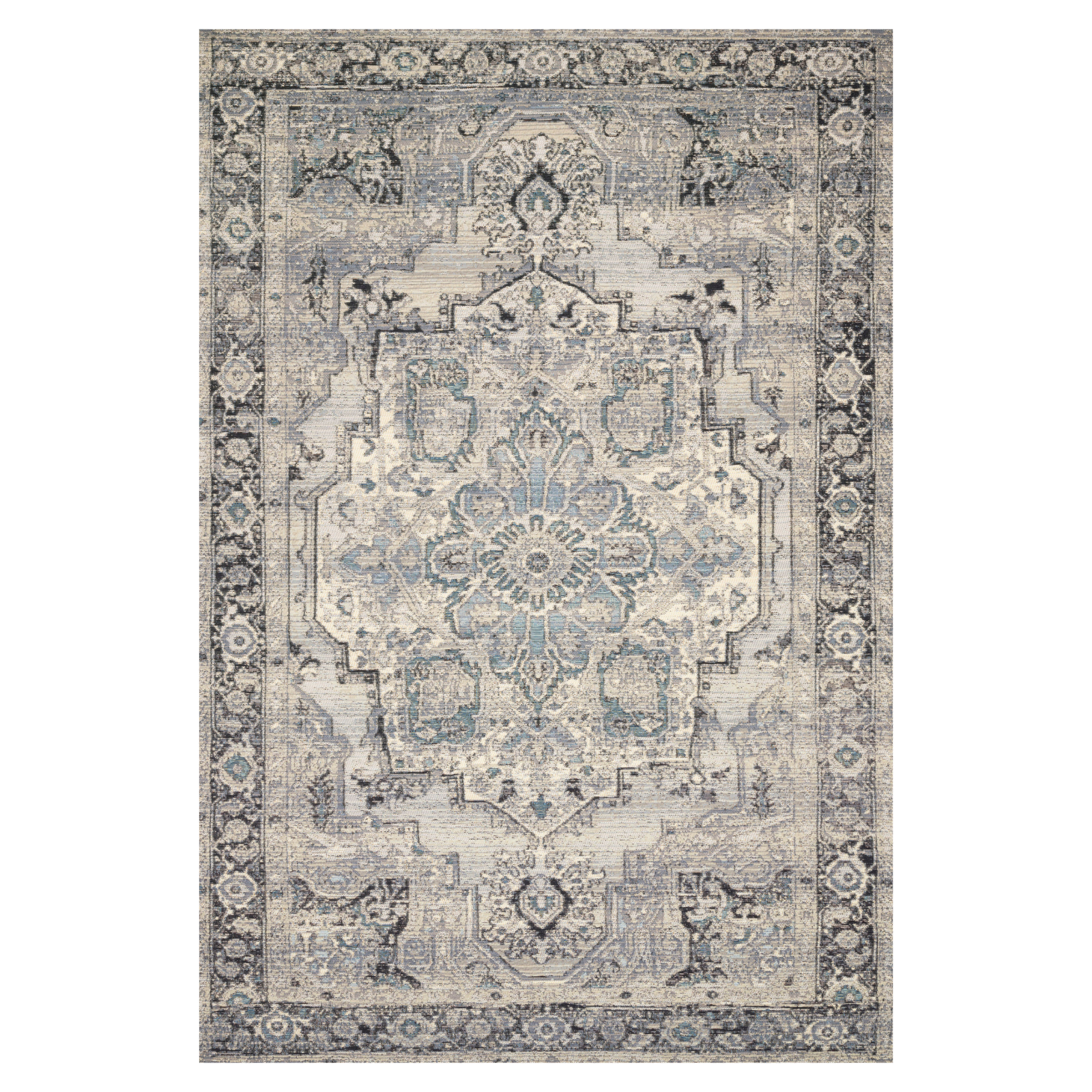 Loloi Mika Grey / Blue Outdoor Rug 5-Rugs - indoor/outdoor Loloi