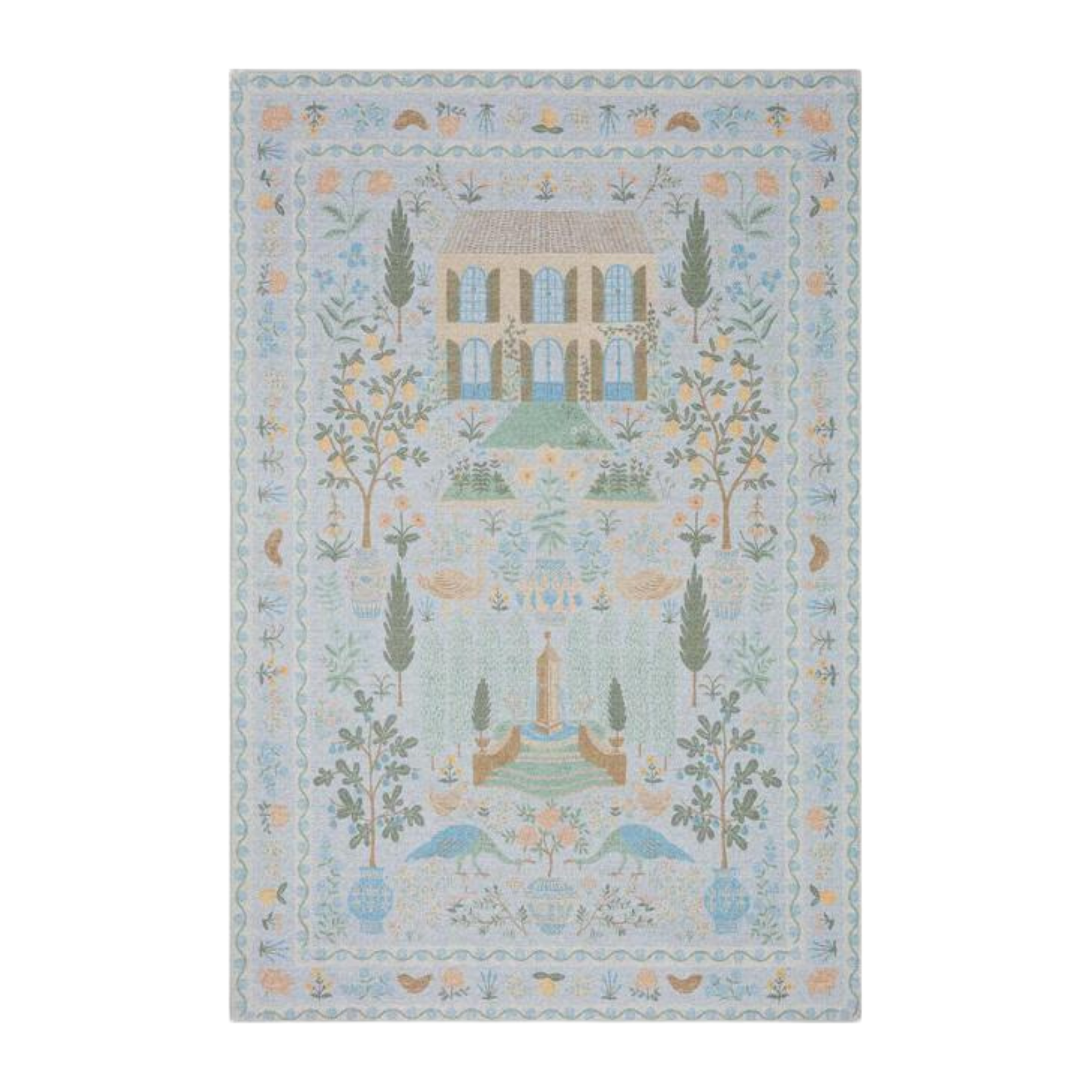 Rifle Paper Co. X Loloi/ Menagerie Camont Lt. Blue Rug 3 - RUGS - patterned Loloi