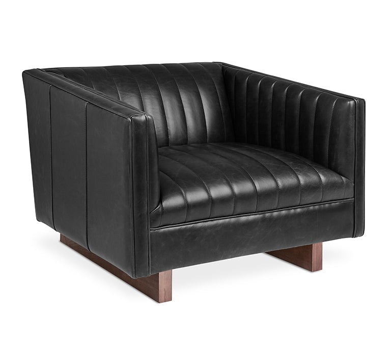Gus* Modern Wallace Chair 3 - FURNITURE - chair Gus Saddle Black Leather