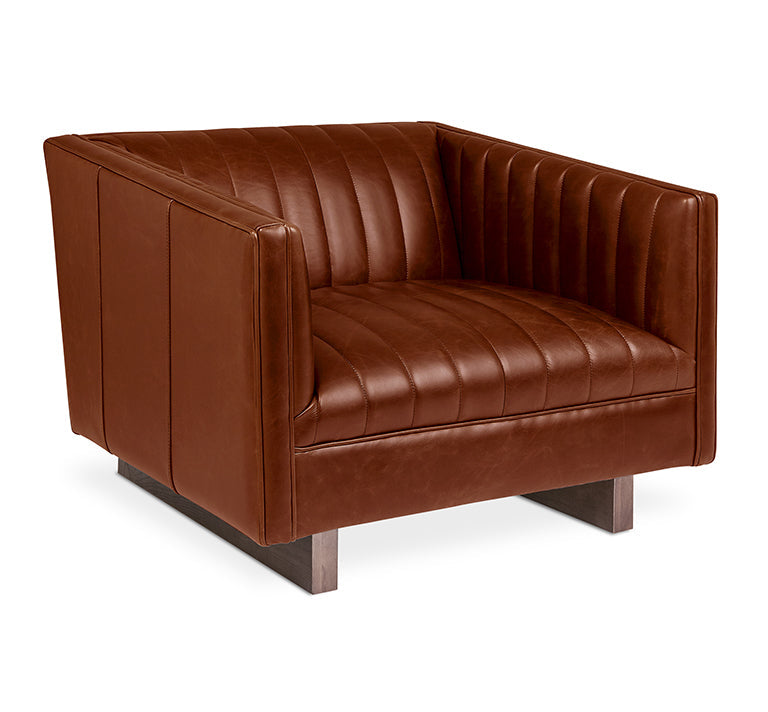 Gus* Modern Wallace Chair 3 - FURNITURE - chair Gus Saddle Brown Leather
