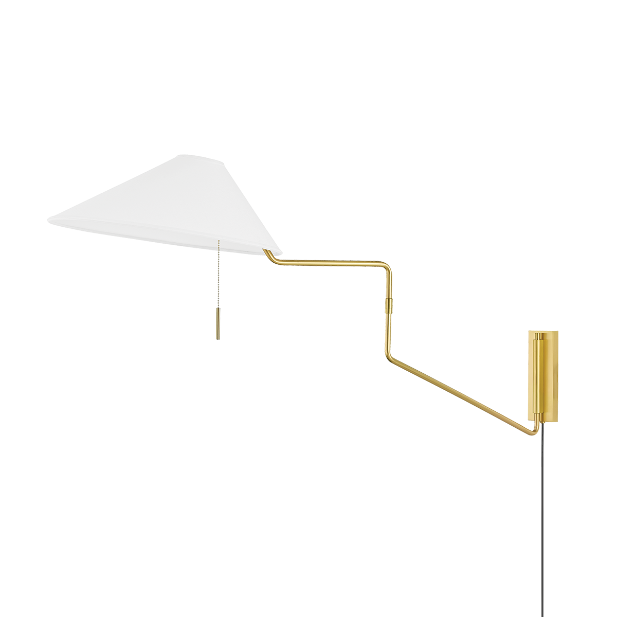 Aisa Plug-in Sconce LIGHTING - sconce Hudson Valley Lighting Aged Brass