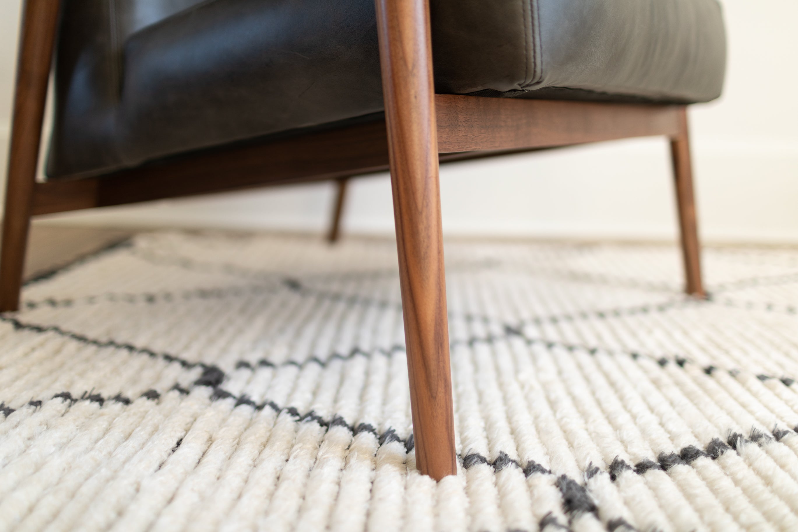 Chris Loves Julia x Loloi Alice Cream / Charcoal Diamond Rug RUGS - patterned Loloi