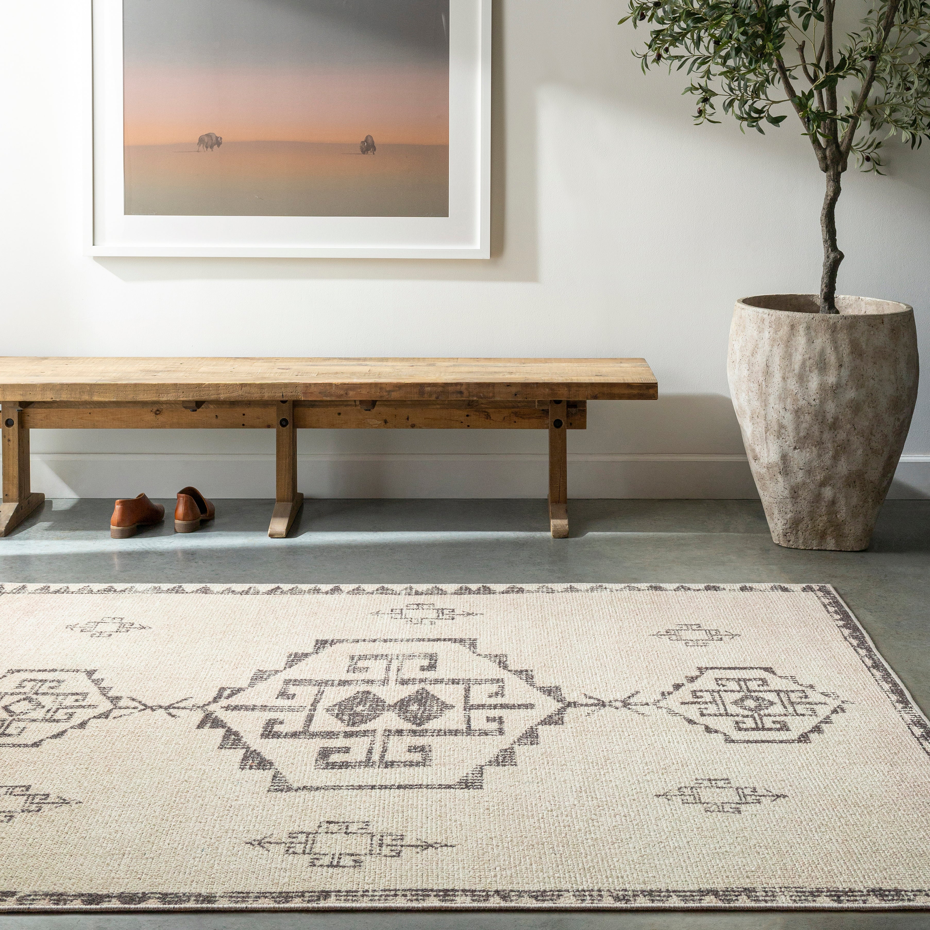 Becki Owens Solana Ivory / Charcoal Rug 0-RUGS-patterned Surya