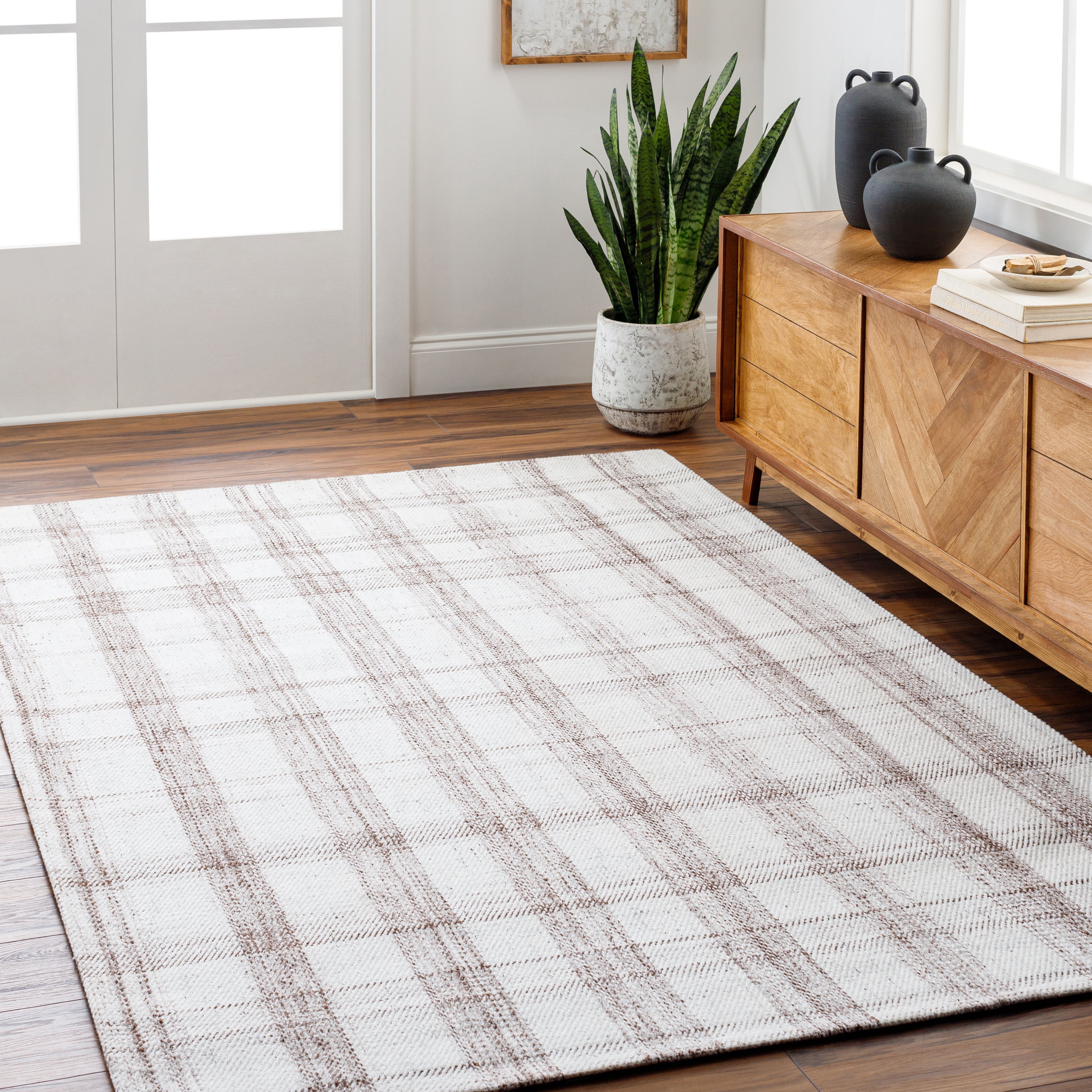Becki Owens Sammy Tan Plaid Rug 0-RUGS-patterned Surya
