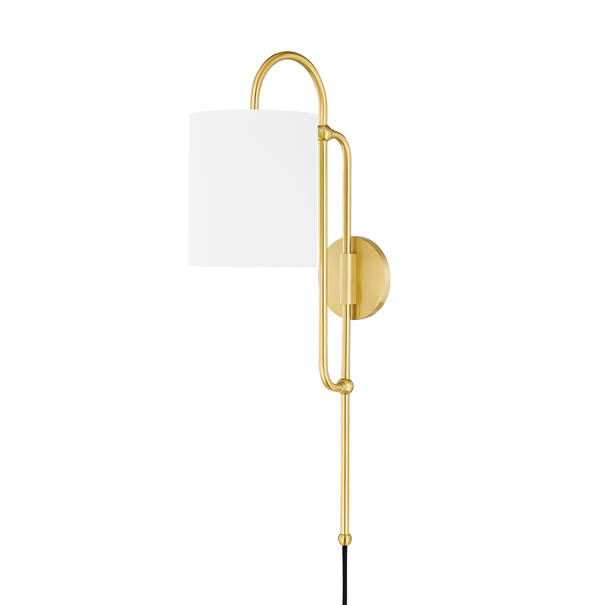 Caroline Plug-in Sconce LIGHTING - sconce Hudson Valley Lighting Aged Brass