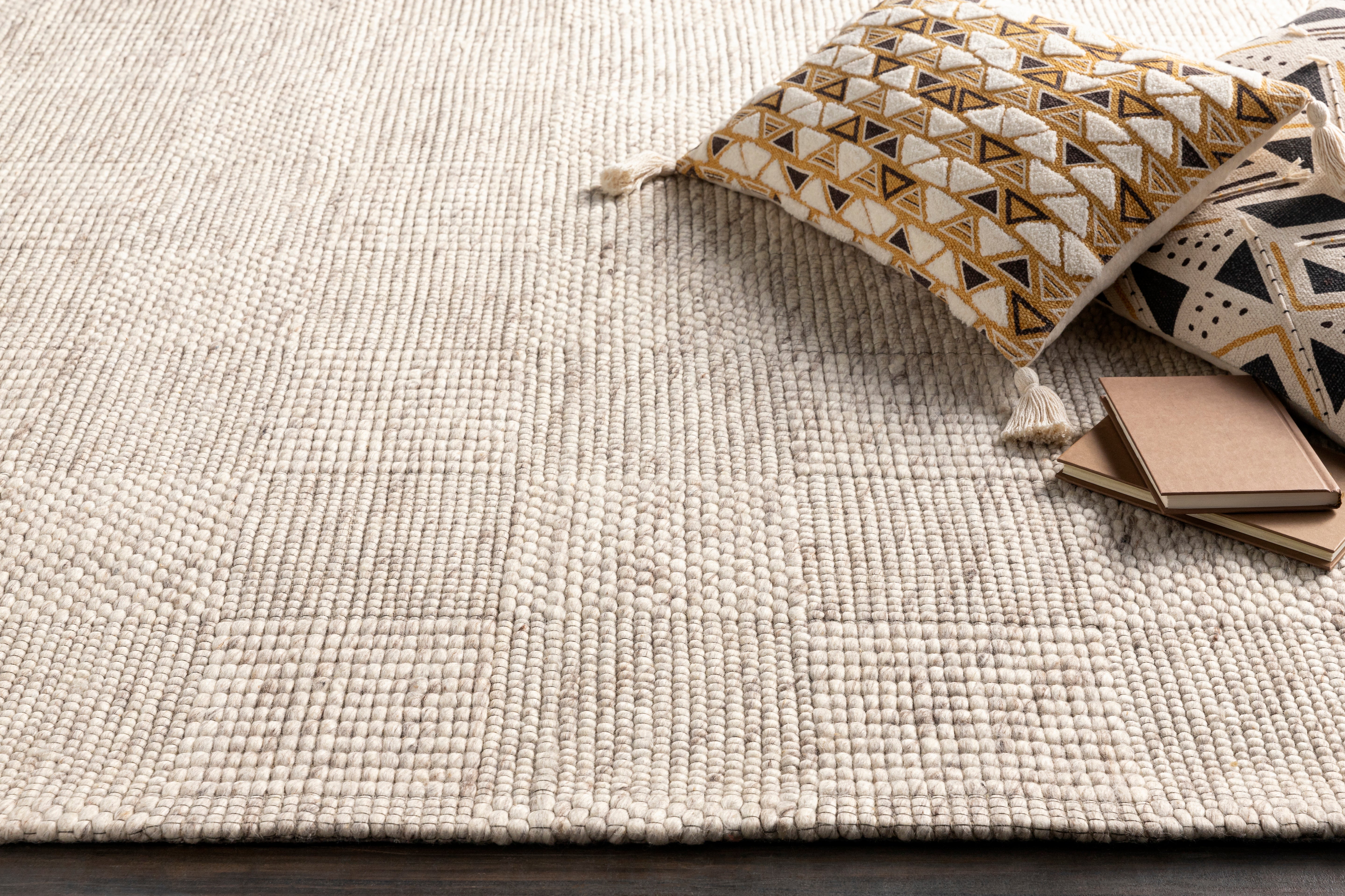 Colette Oatmeal Checkered Rug 0-RUGS - wool Surya