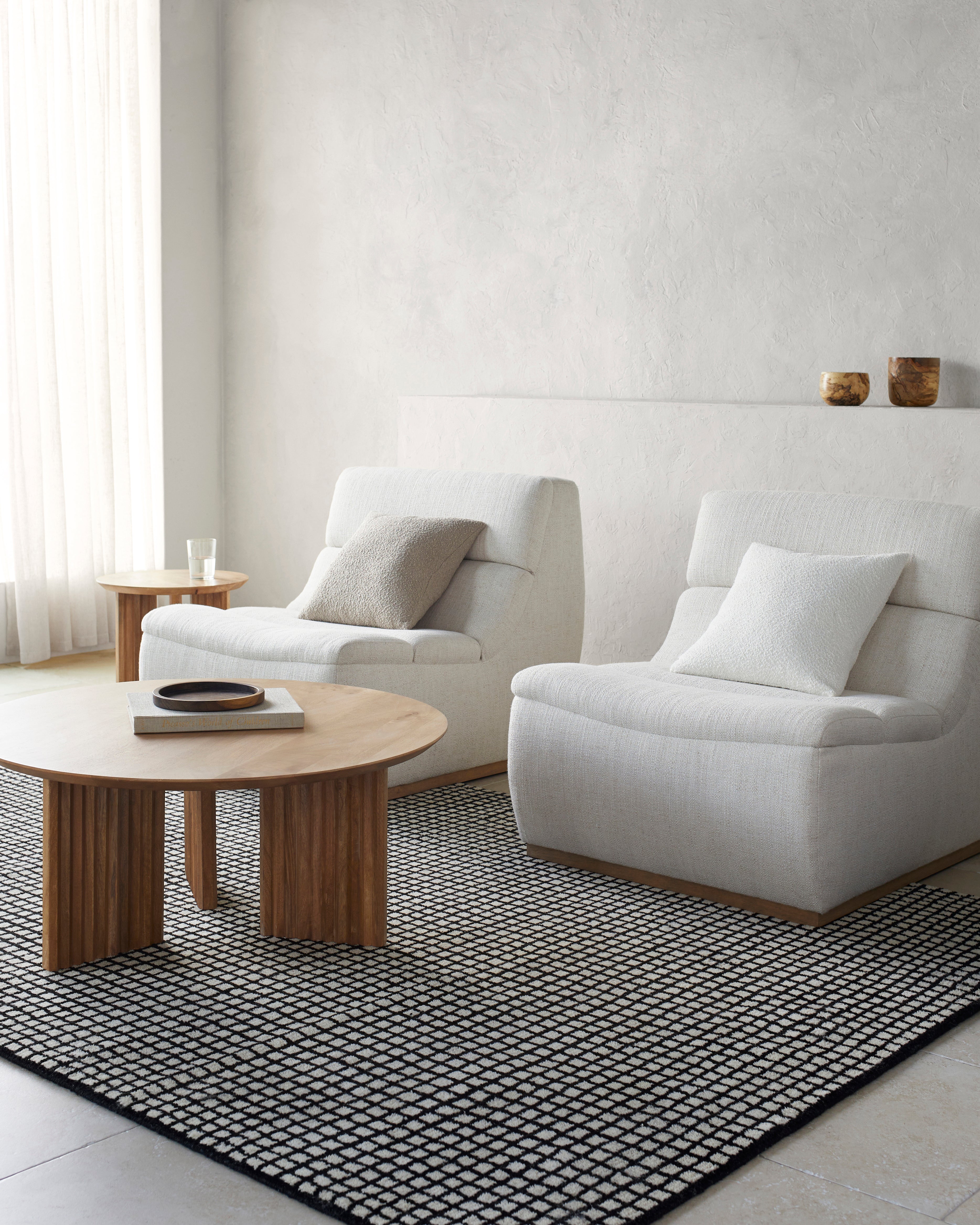 Damian Black Grid Rug 0-RUGS - wool Surya
