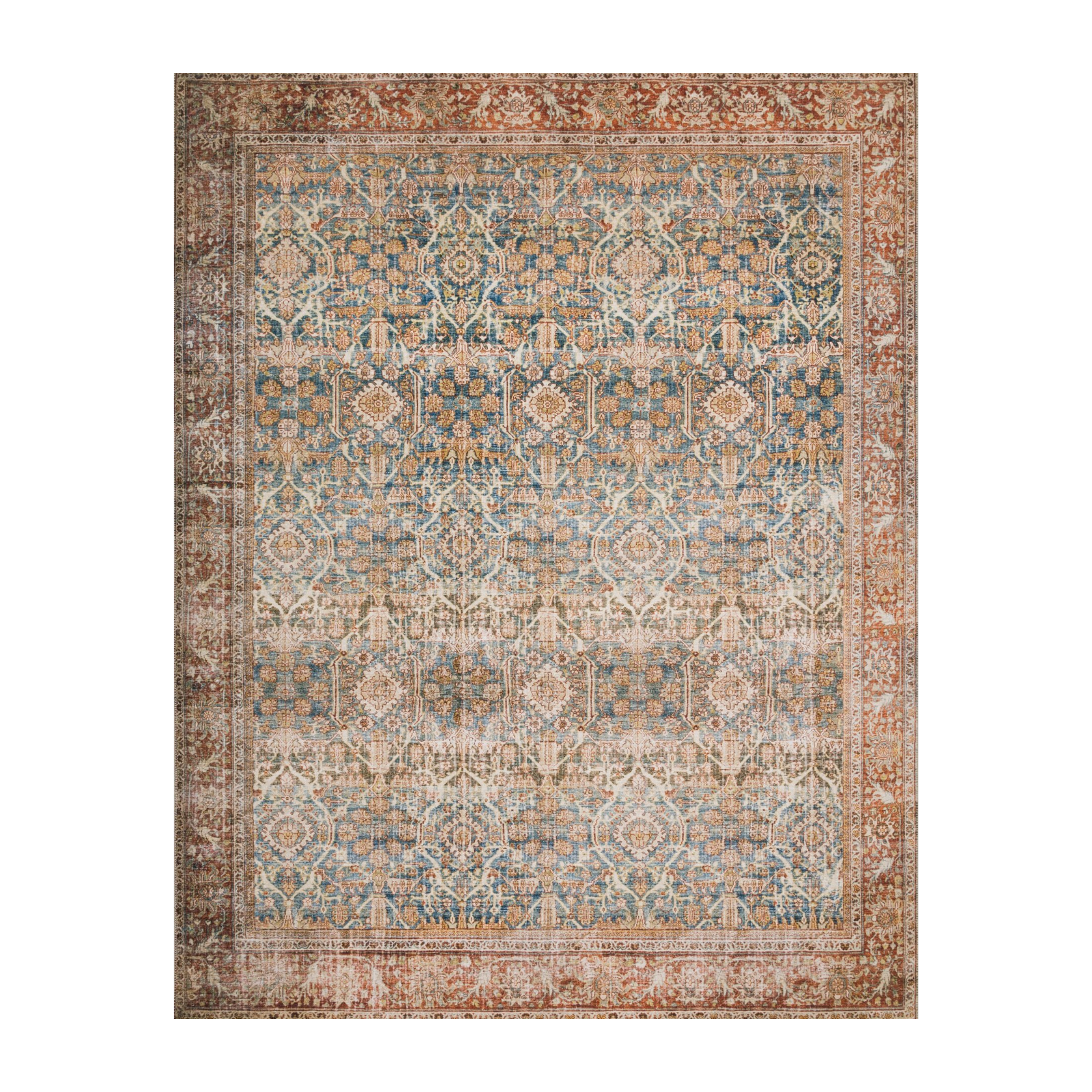 Loloi Layla Ocean / Rust Rug 1-patterned Loloi