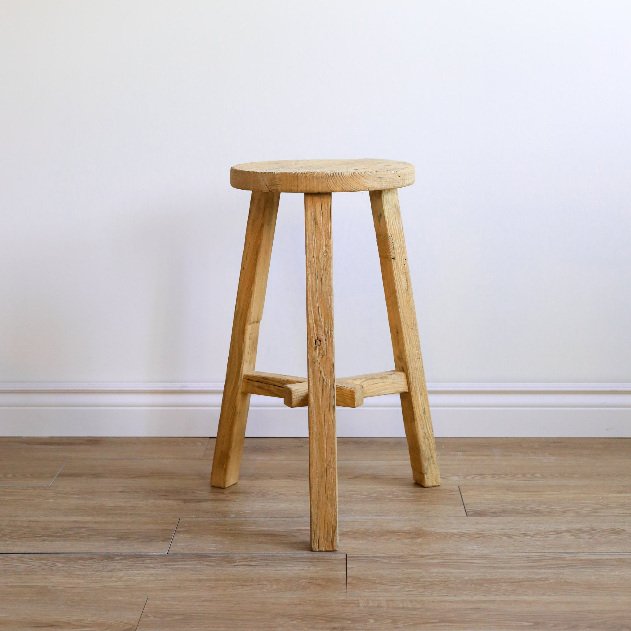 Short Dobbie Reclaimed Stool - Natural 5-VINTAGE - stool Hauer Market
