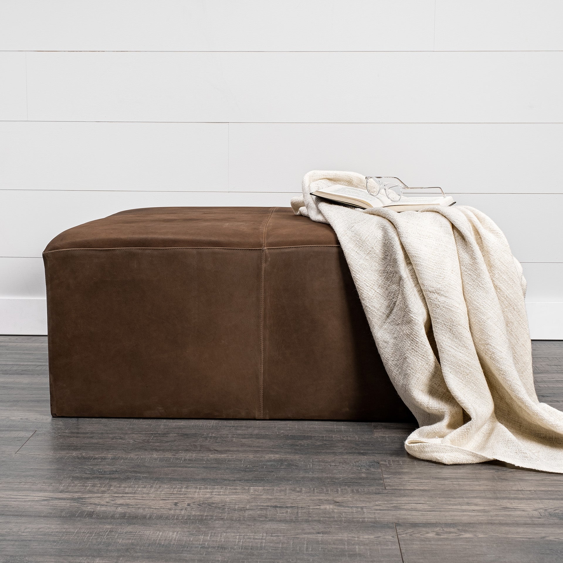 Minerva Leather Ottoman 12 - FURNITURE - bar/counter stool Mercana
