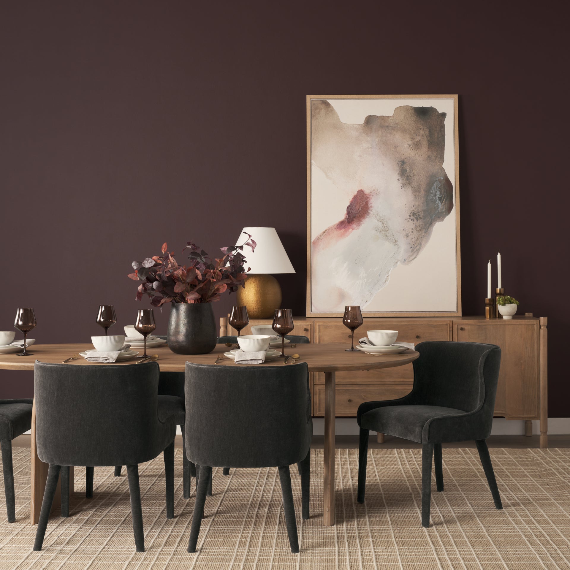 FLOOR MODEL - Norlan Dining Chair - Charcoal Chenille- set of 2 FURNITURE - floor model Mercana