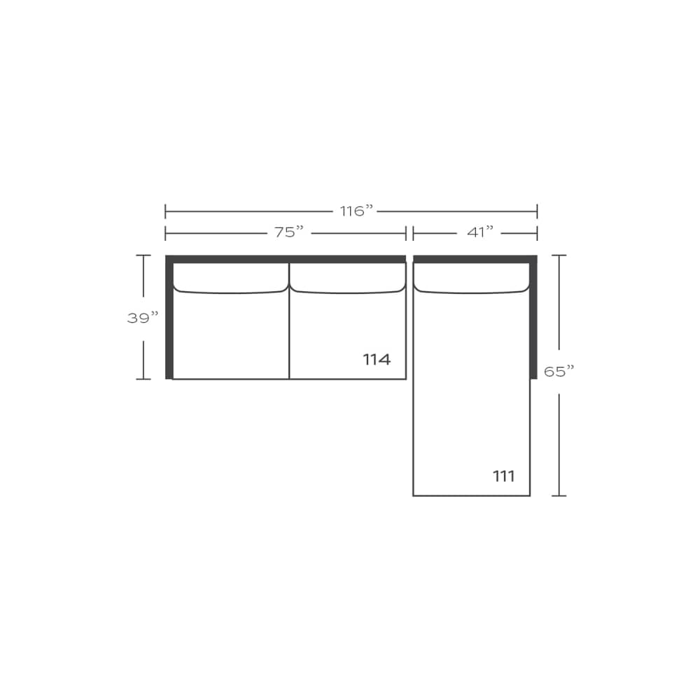 FLOOR MODEL - Derby Sectional - Left-hand facing chaise FURNITURE - floor model Rowe Furniture