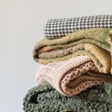 Olive Boucle Throw Blanket - Rug & Weave